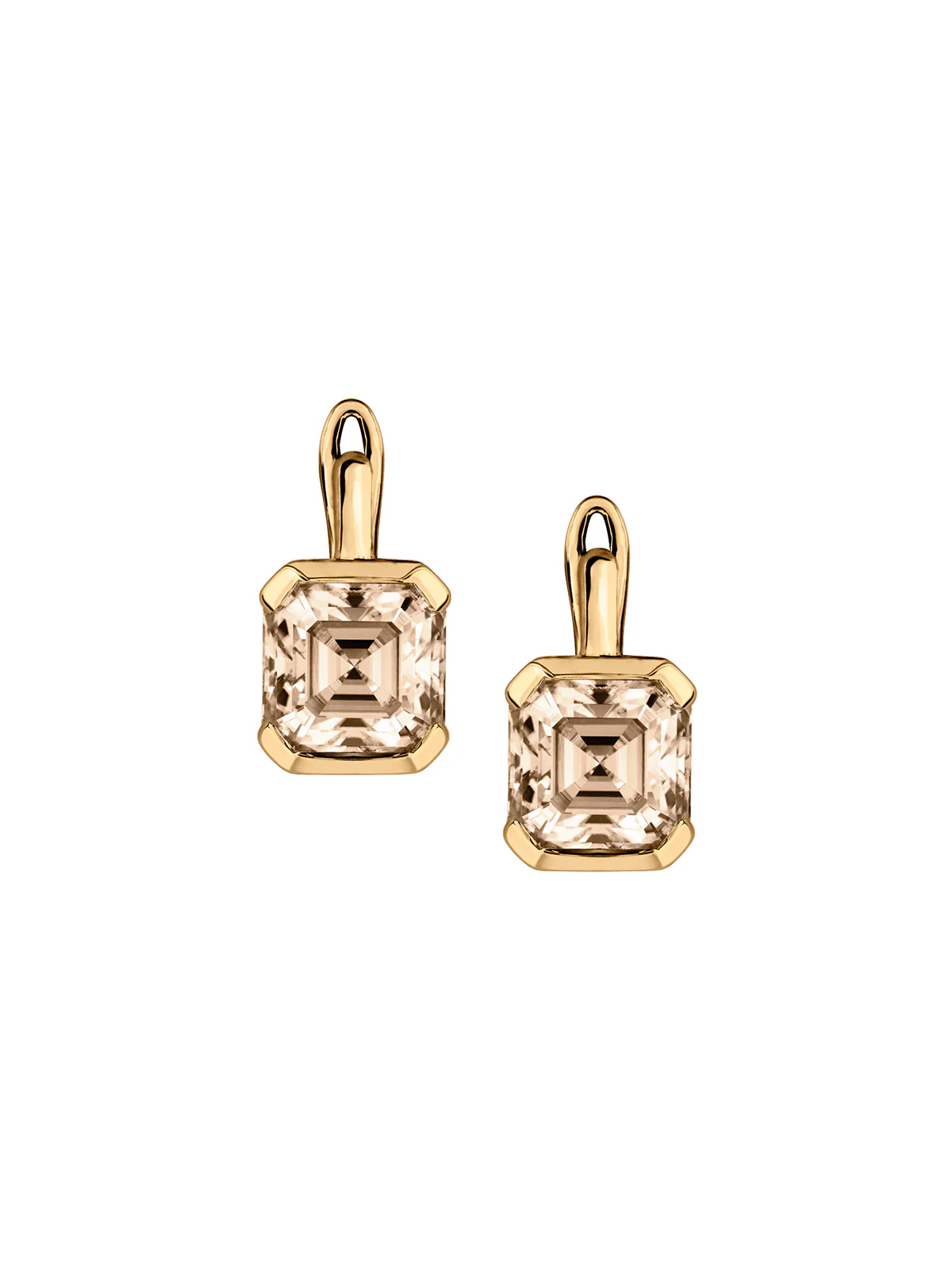Dorsey - INÈS ASSCHER - CUT EARRINGS IN HONEY MOISSANITE, 18K GOLD VERMEIL