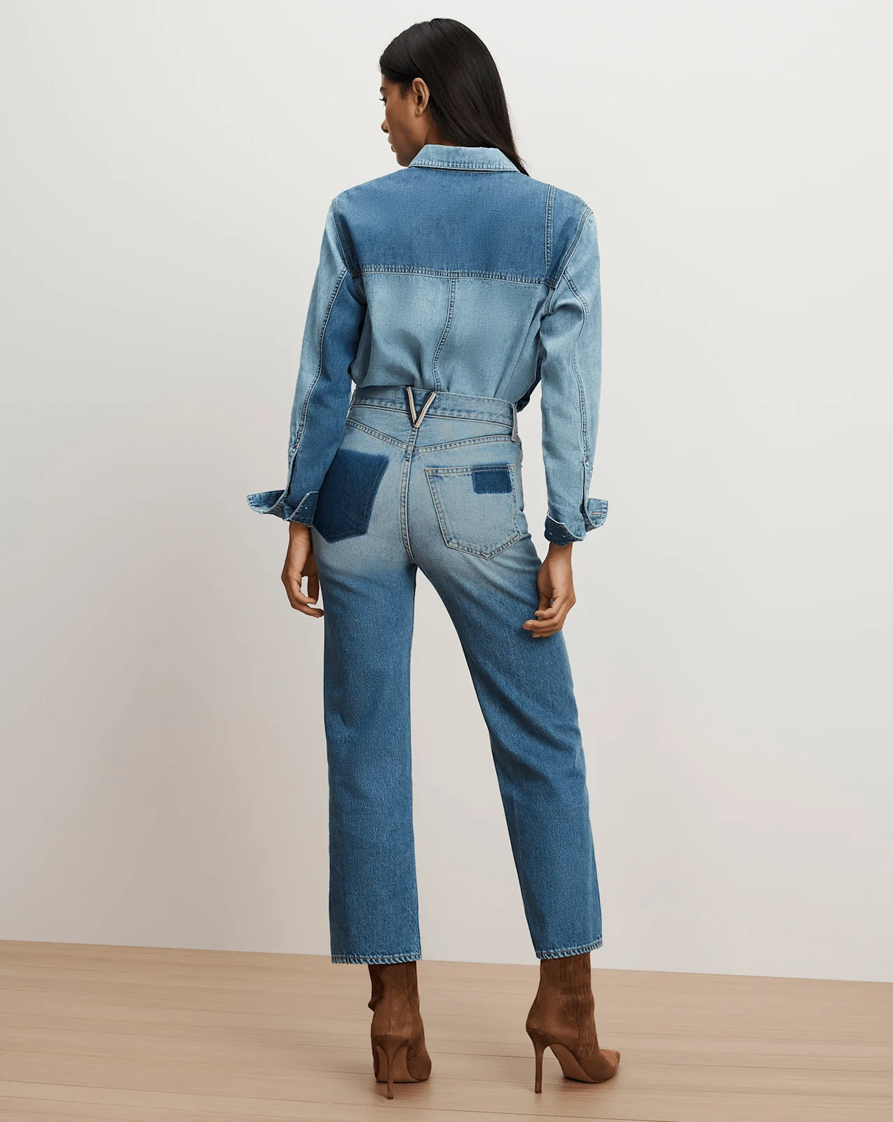 Veronica Beard - Dylan Patchwork Straight - Leg Jean - Image 4