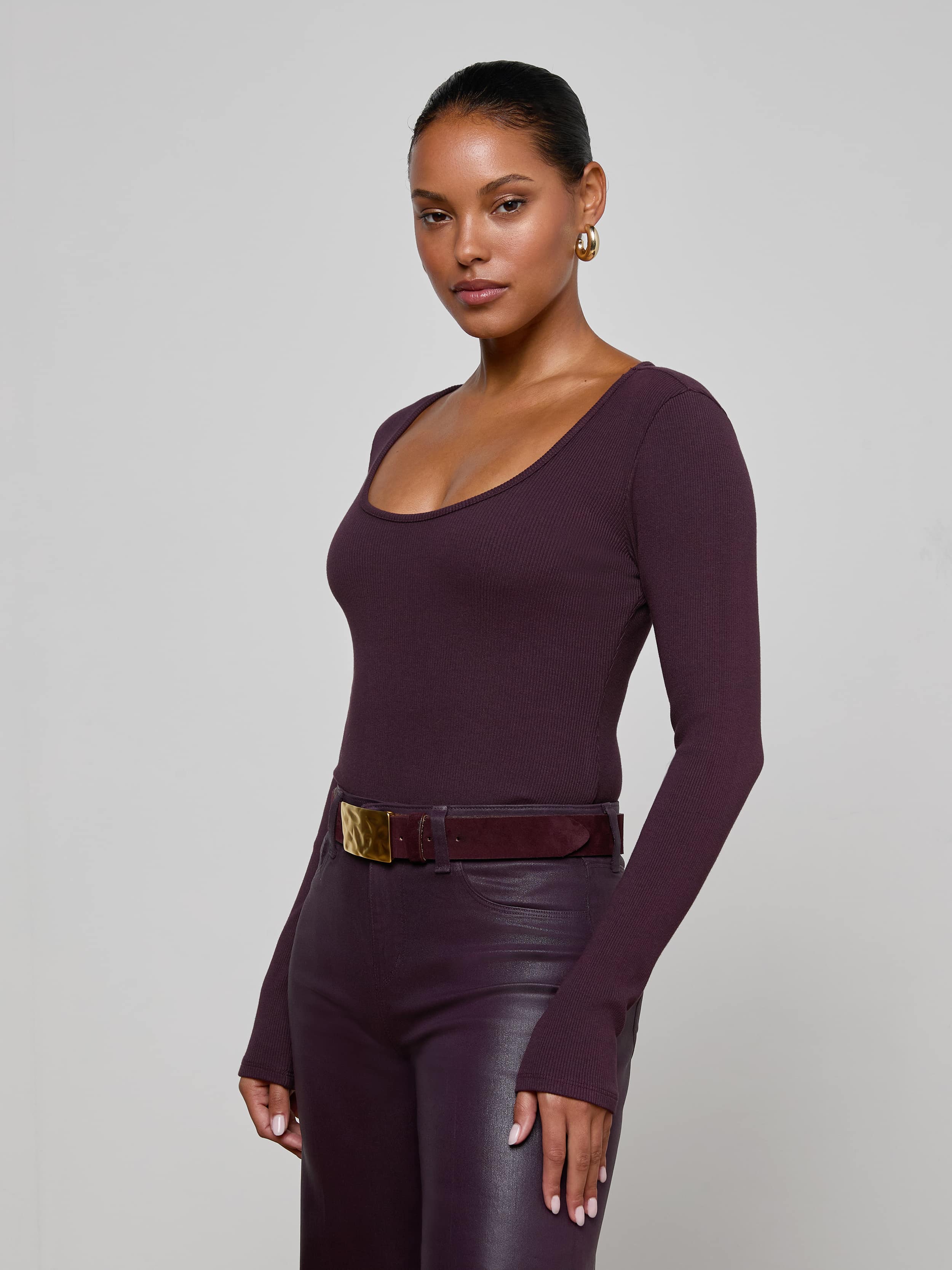 L'AGENCE - Elara Scoopneck Bodysuit - Image 2