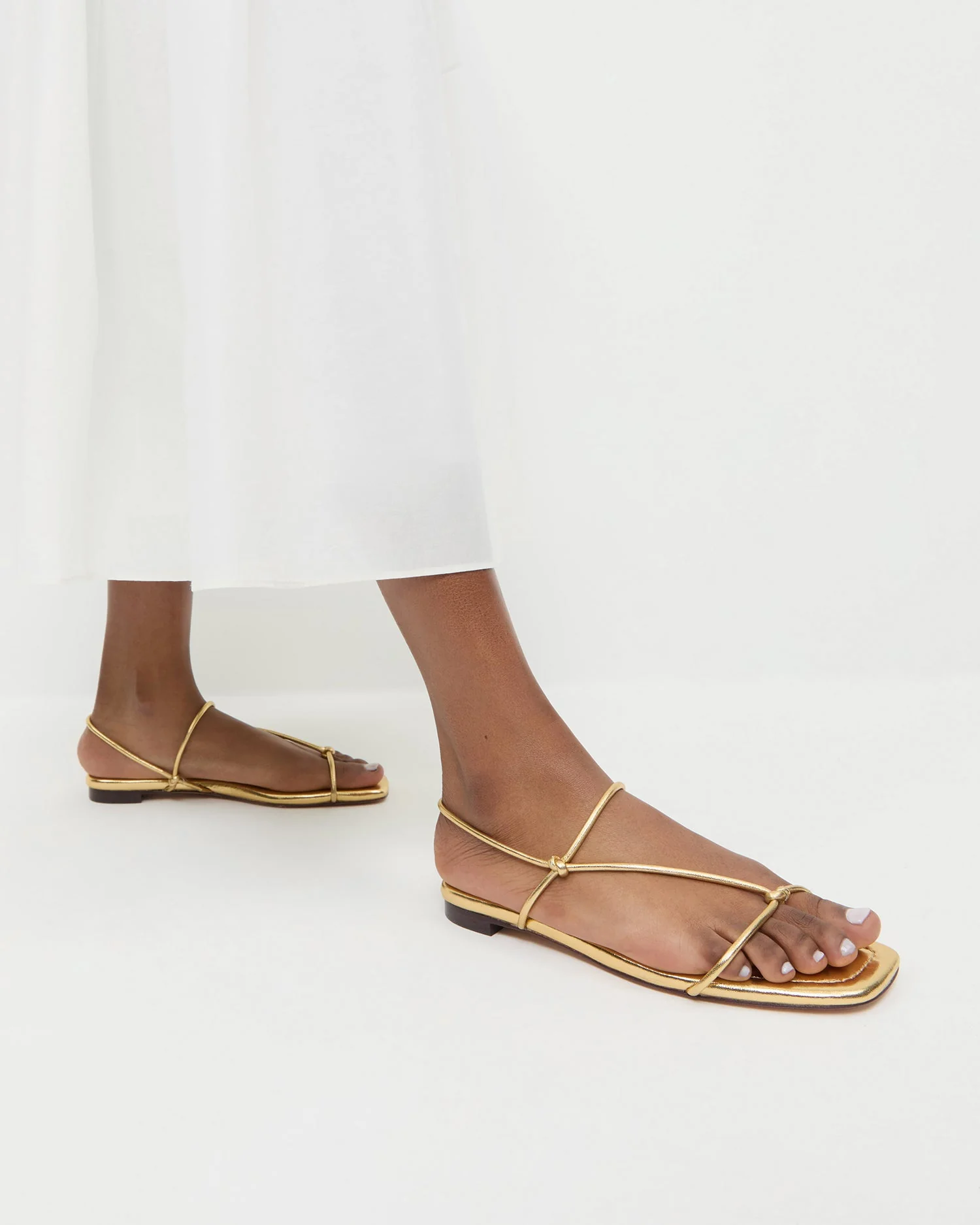 Loeffler Randall - Eleanor Gold Strappy Sandal - Image 2