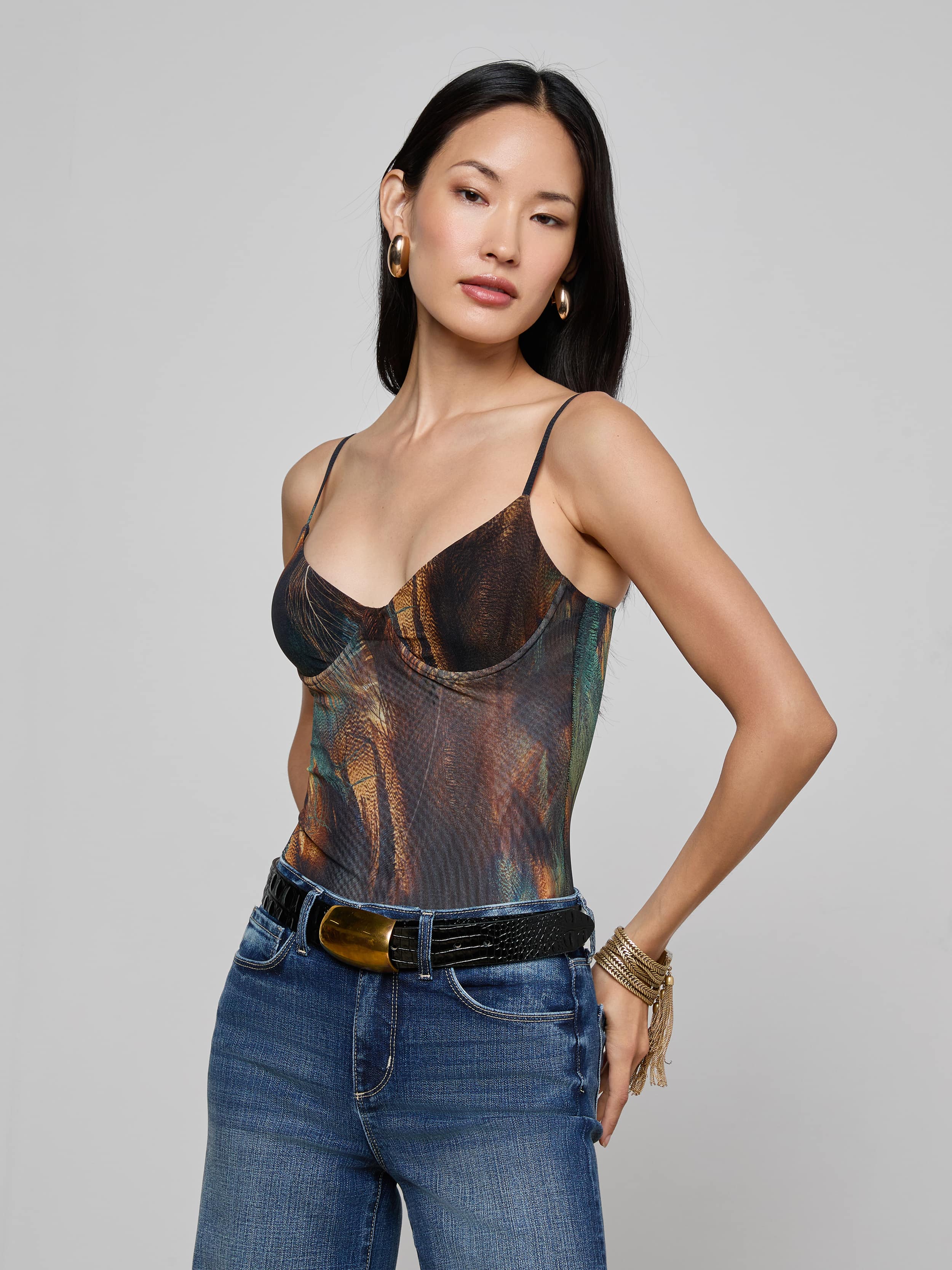 L'AGENCE - Elowen Mesh Bodysuit - Image 2