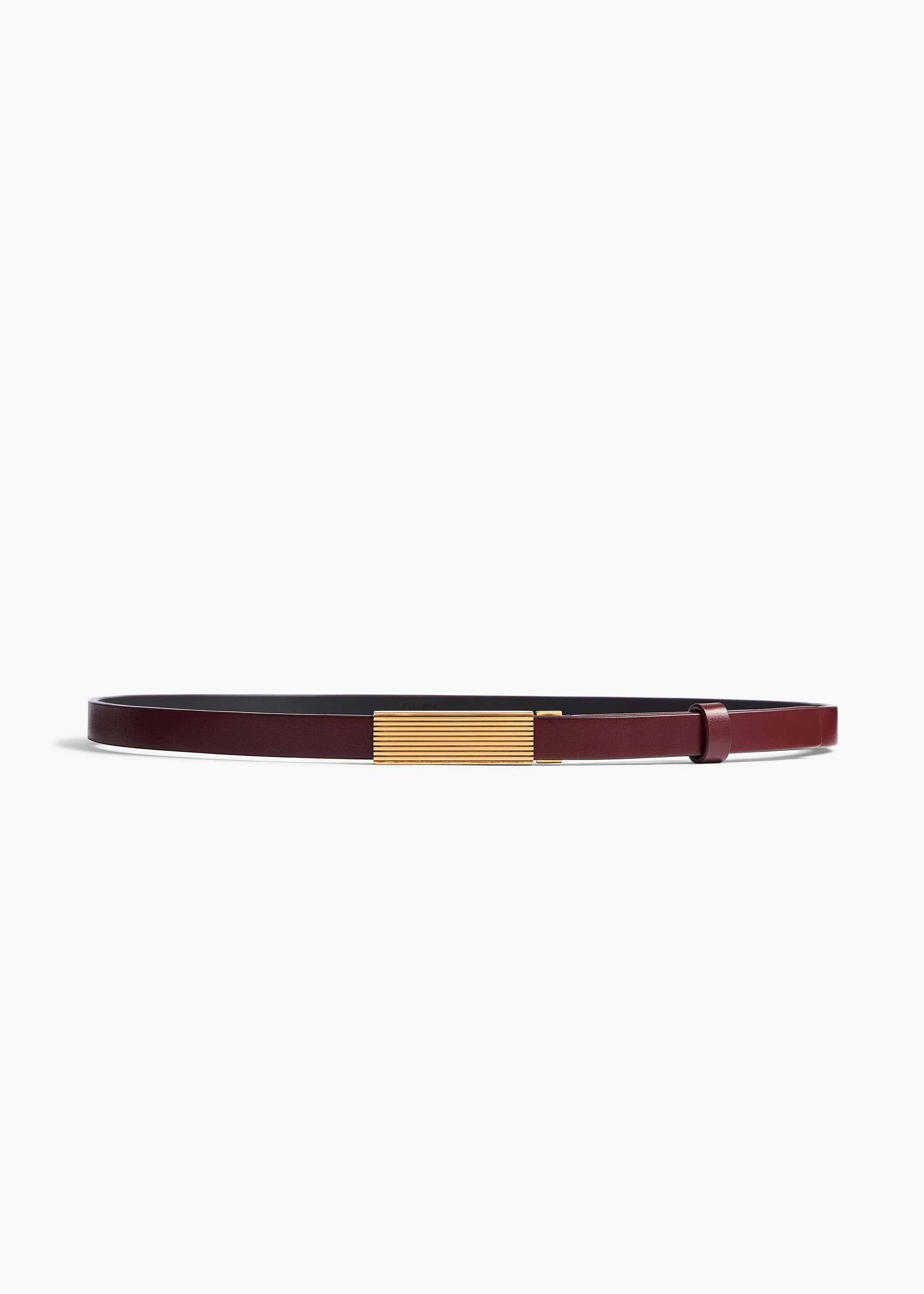 Khaite - Empire Belt in Oxblood Leather with Gold - Image 8