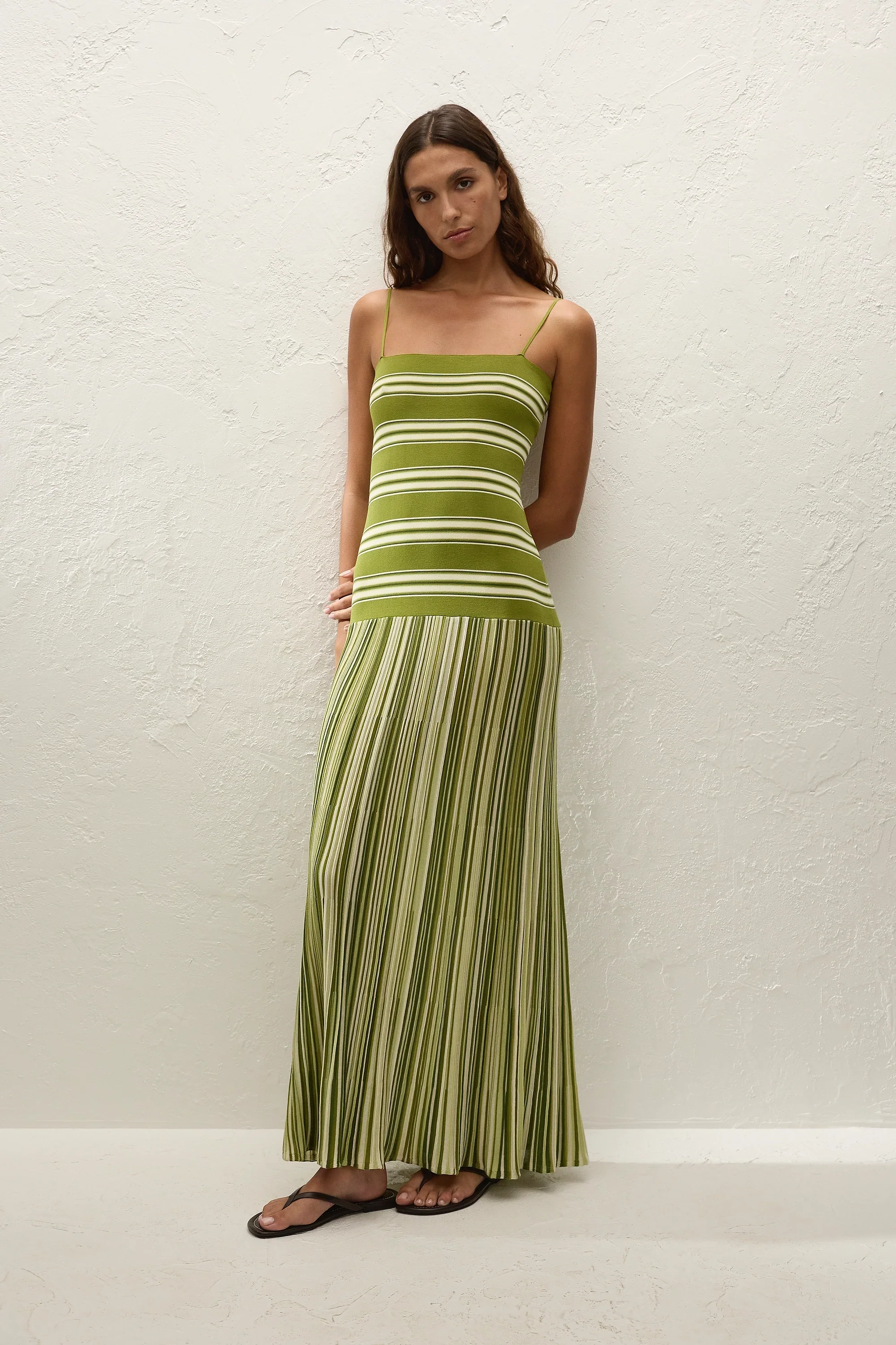 Faithfull - Esenia Knit Dress Ombre Stripe Macro Juniper - Image 4