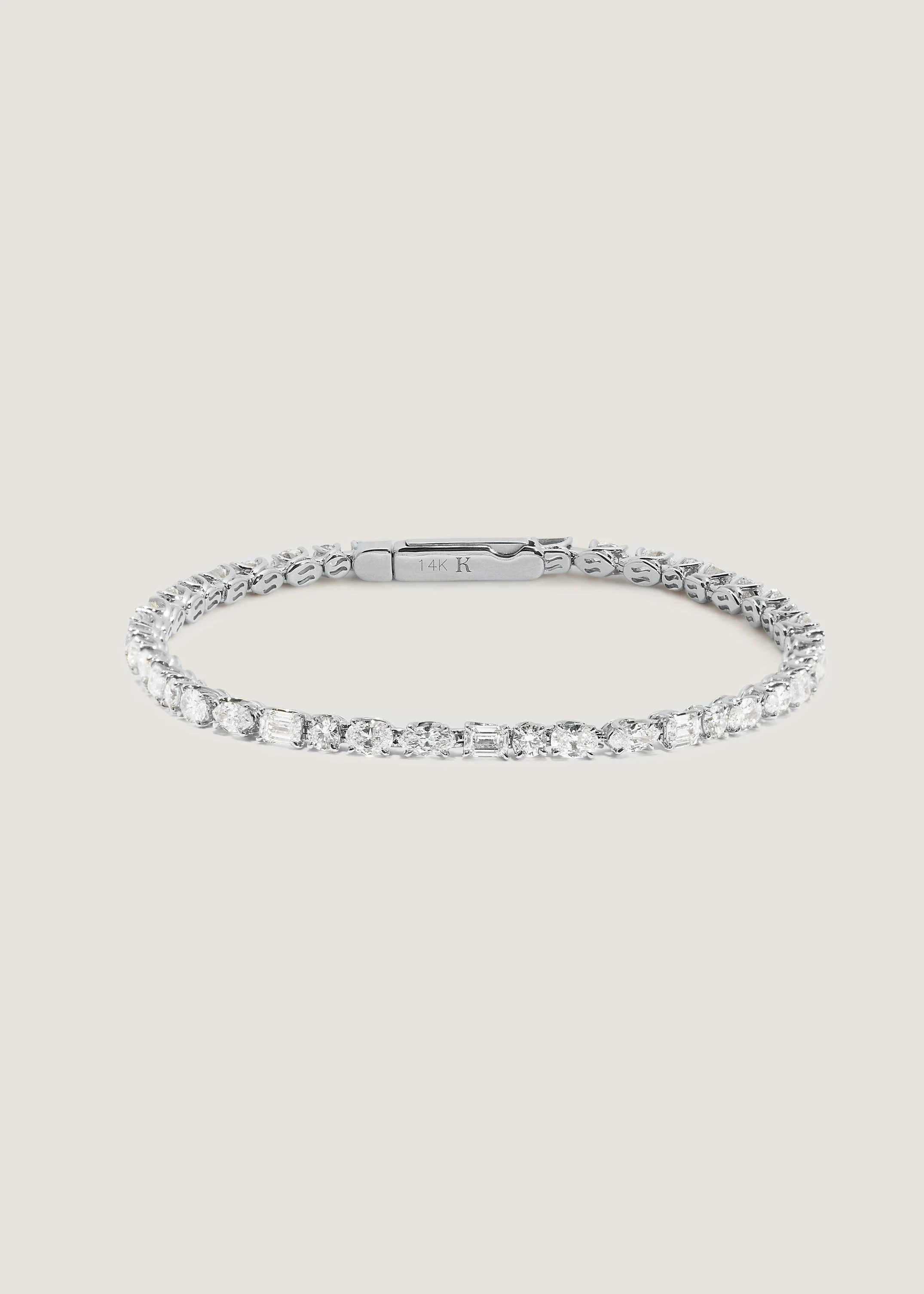 Kinn - Esme Fancy Shape Tennis Bracelet 4ctw White Gold