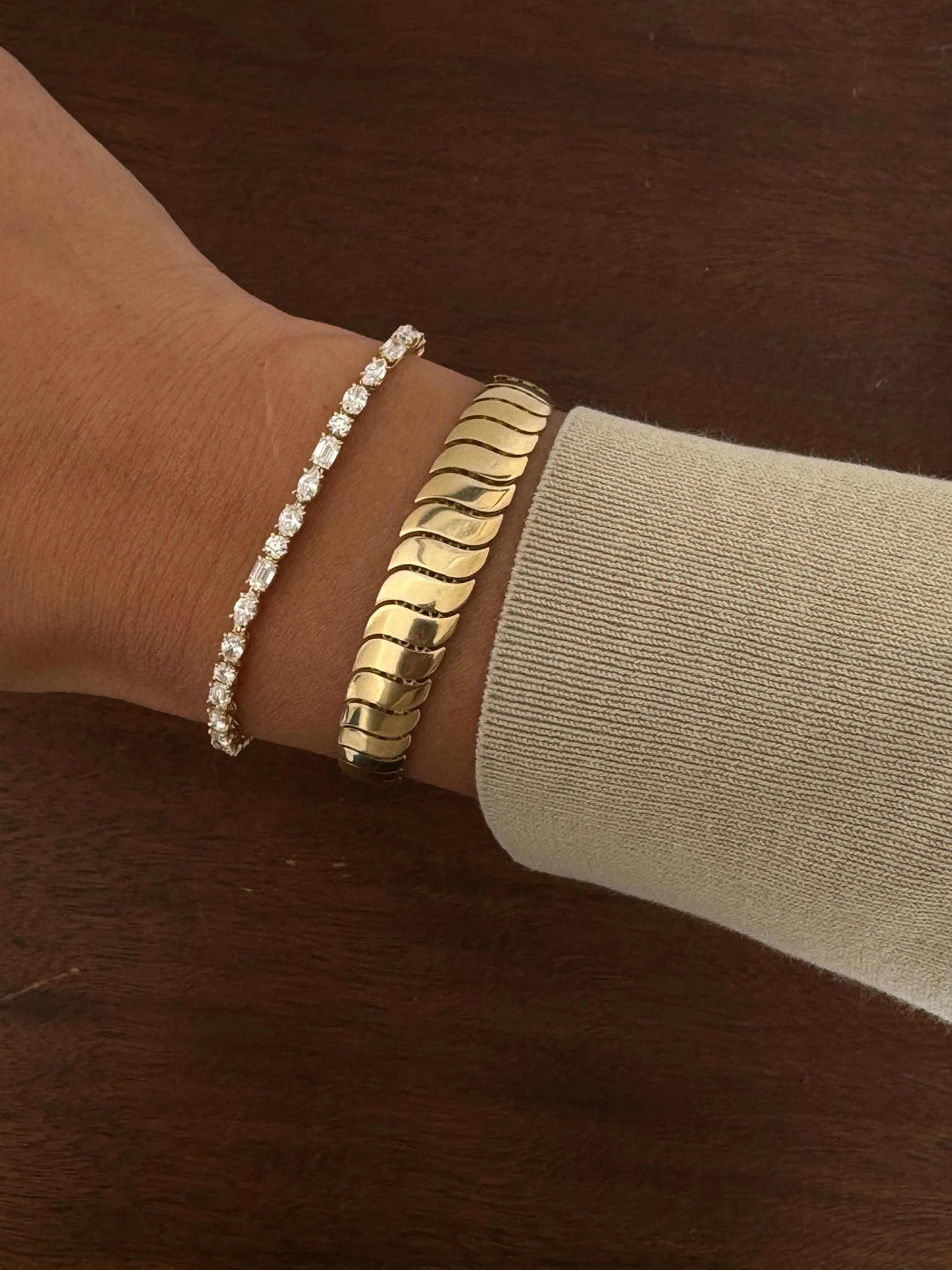 Kinn - Esme Fancy Shape Tennis Bracelet 4ctw White Gold - Image 6