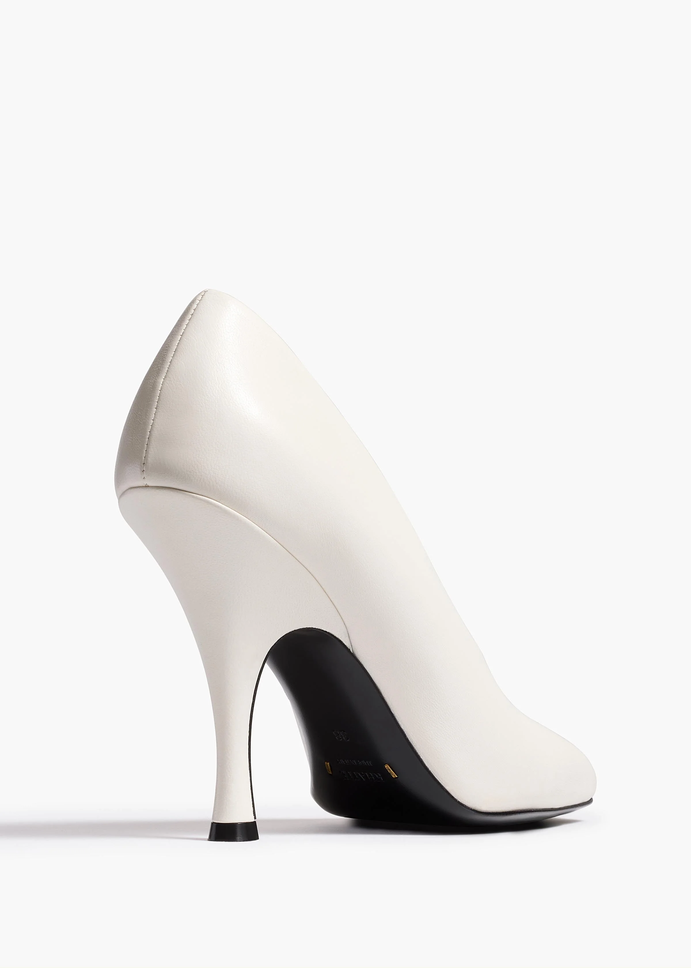 Khaite - Eva Peep Toe Pump in Optic White Leather - Image 3