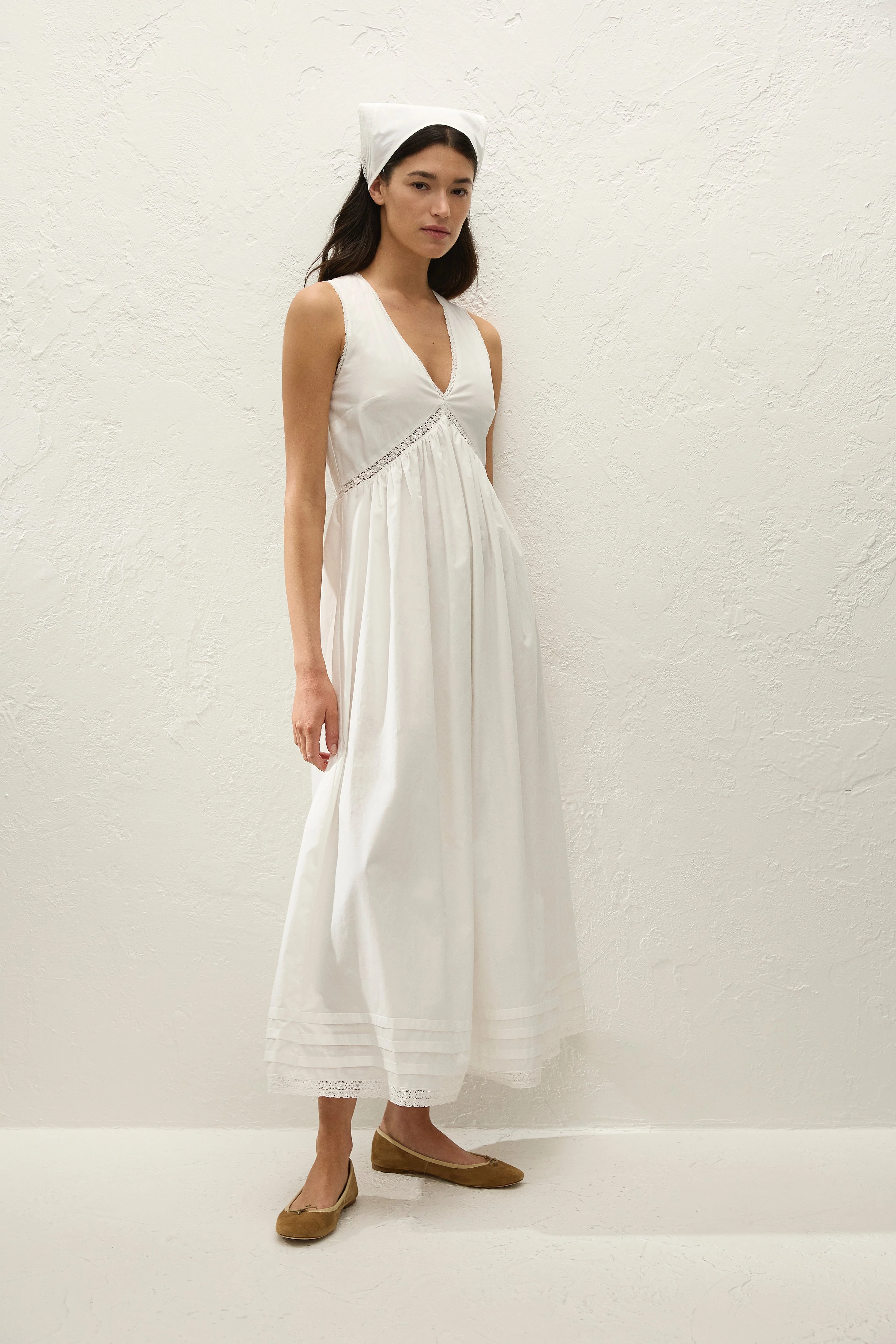 Faithfull - Fiora Midi Dress Fresco Lace White - Image 4