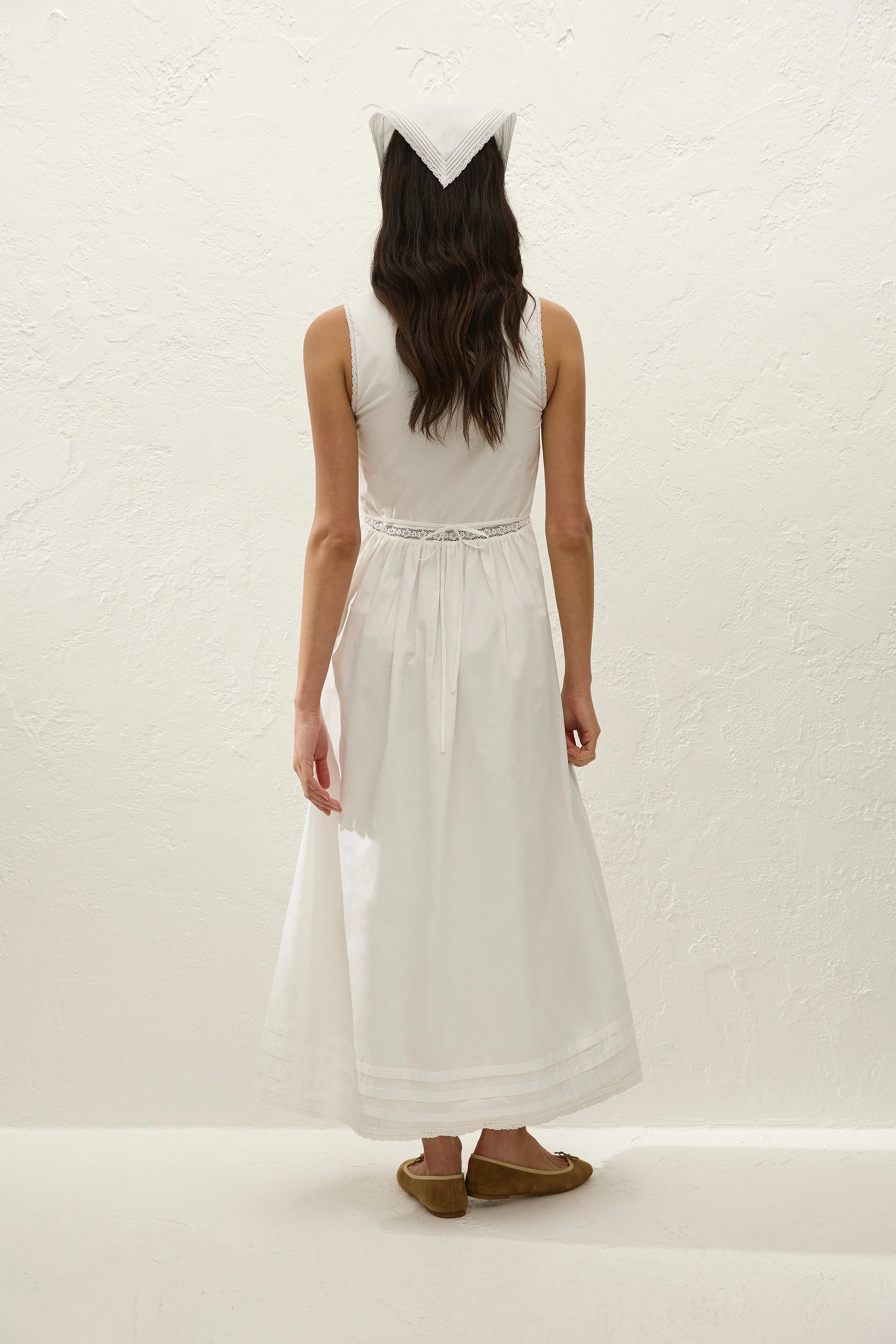 Faithfull - Fiora Midi Dress Fresco Lace White - Image 5