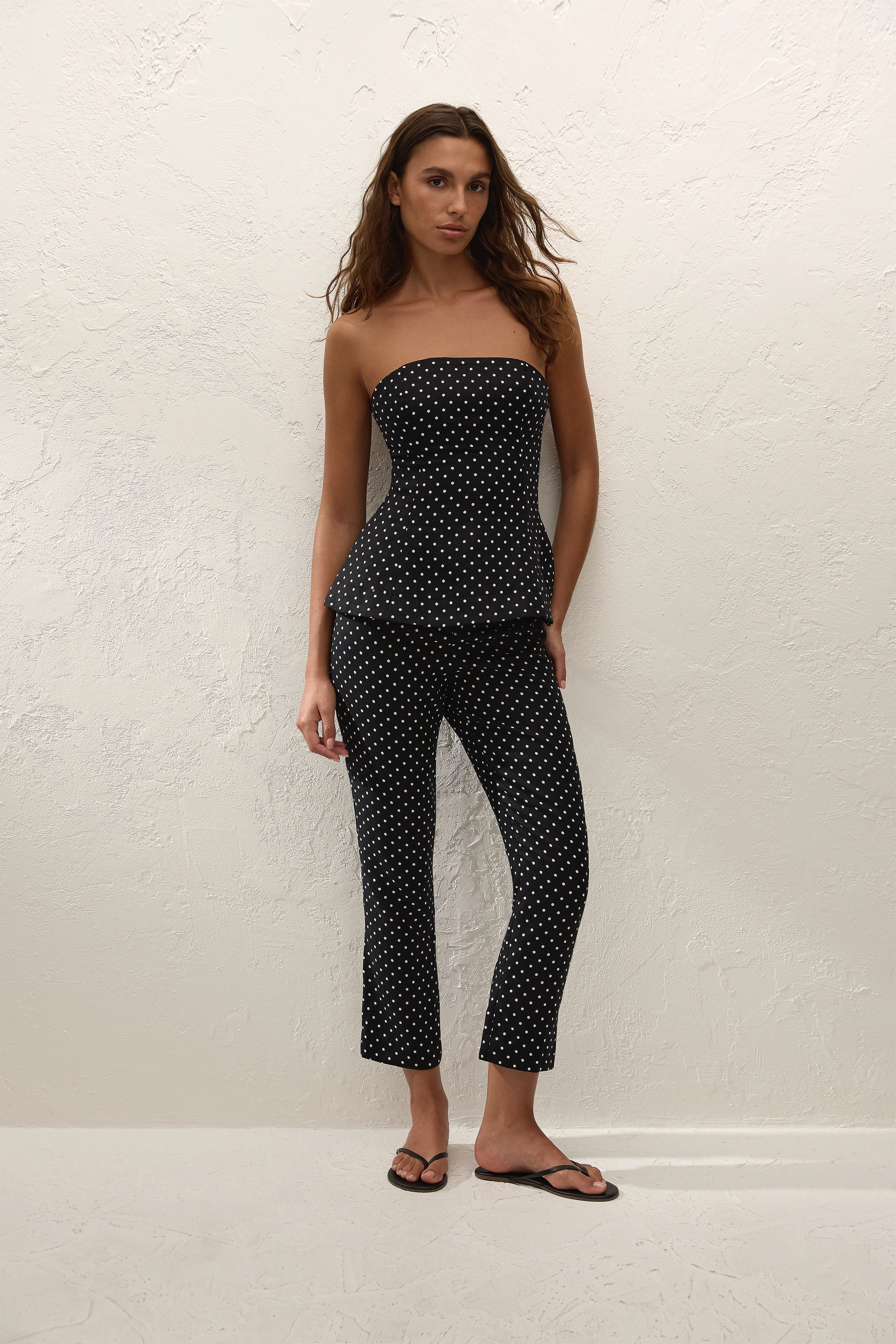 Faithfull - Iria Capri Pant Lola Polka Dot Black Cream