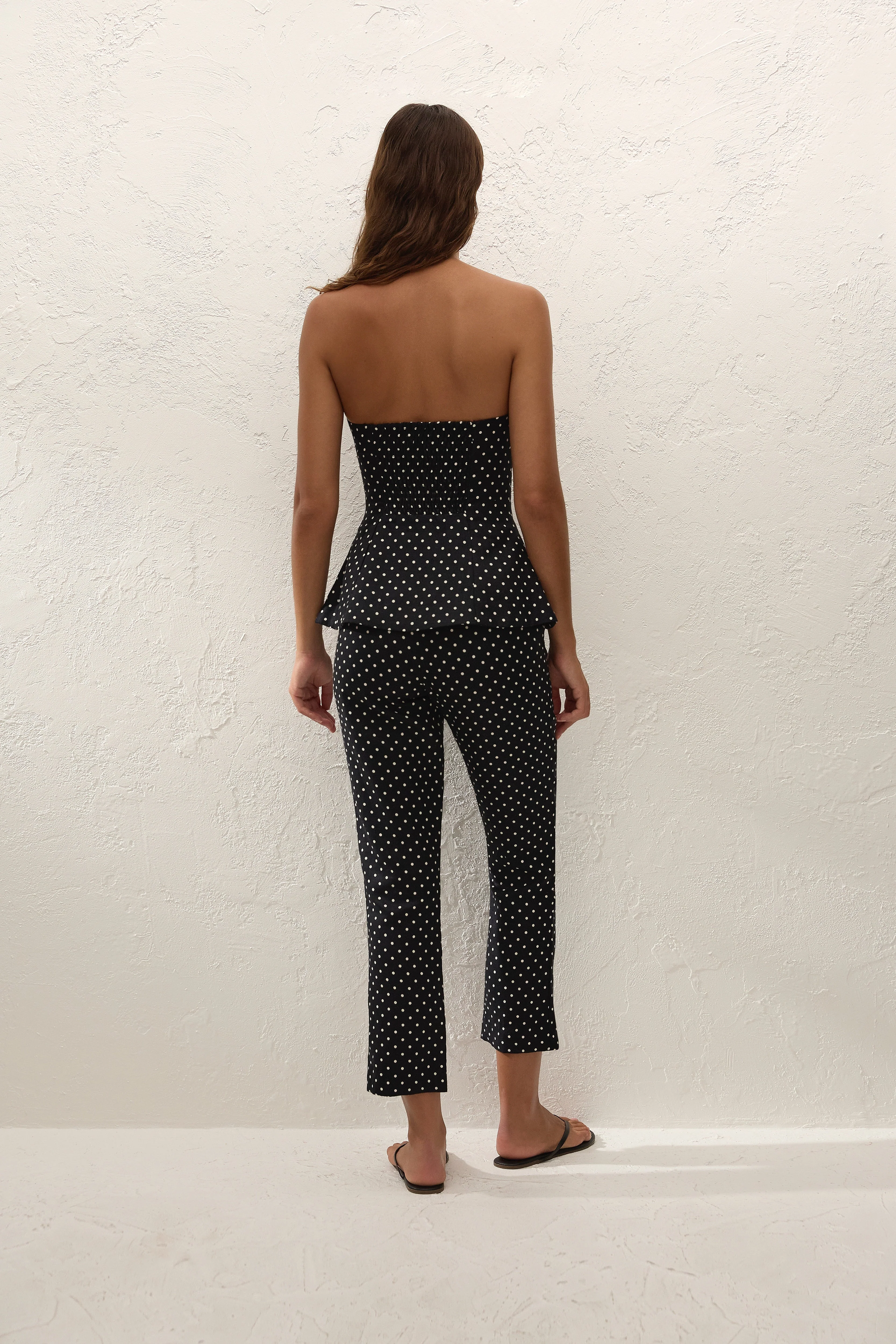 Faithfull - Iria Capri Pant Lola Polka Dot Black Cream - Image 4