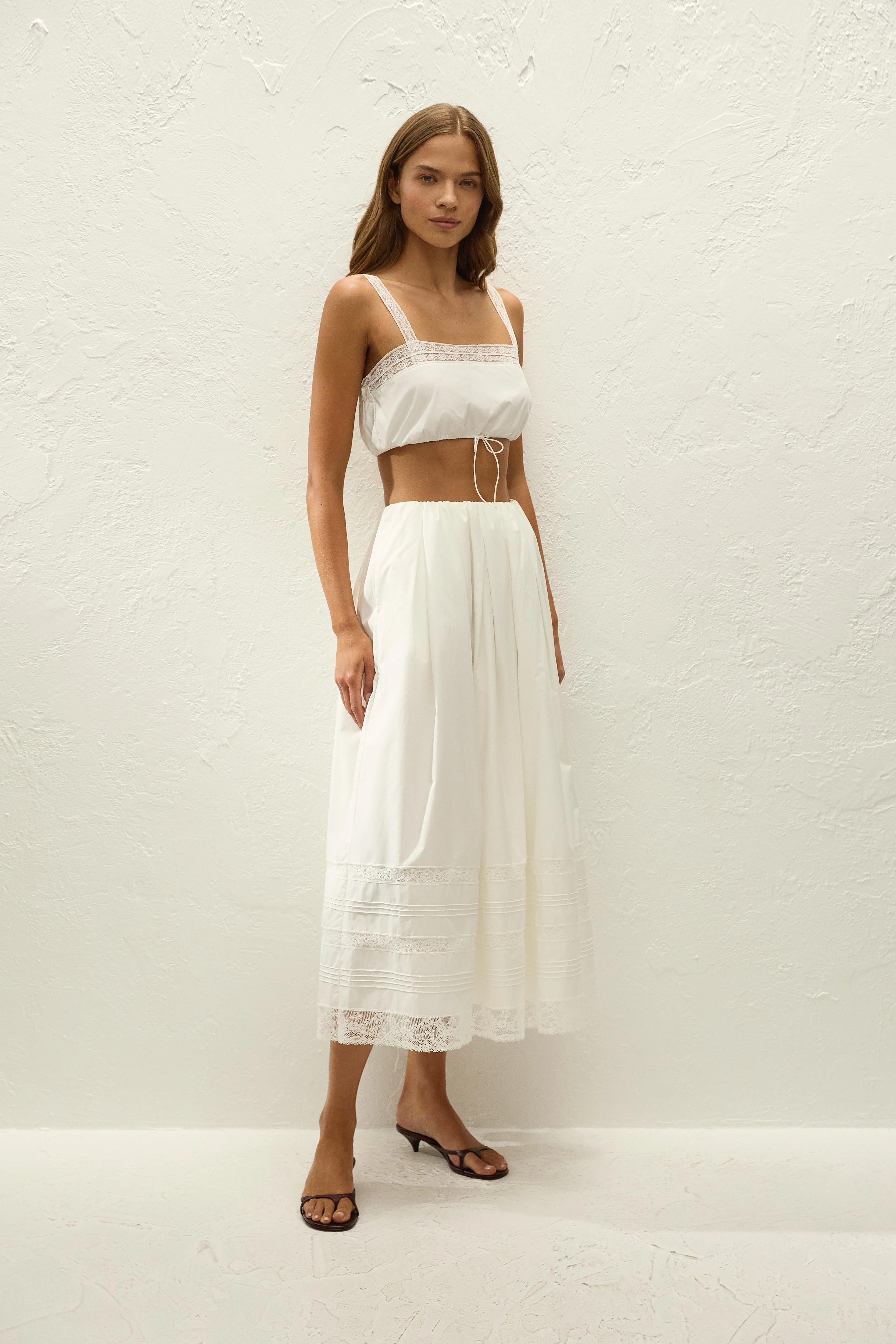 Faithfull - Lyon Midi Skirt Ixora Lace White - Image 3
