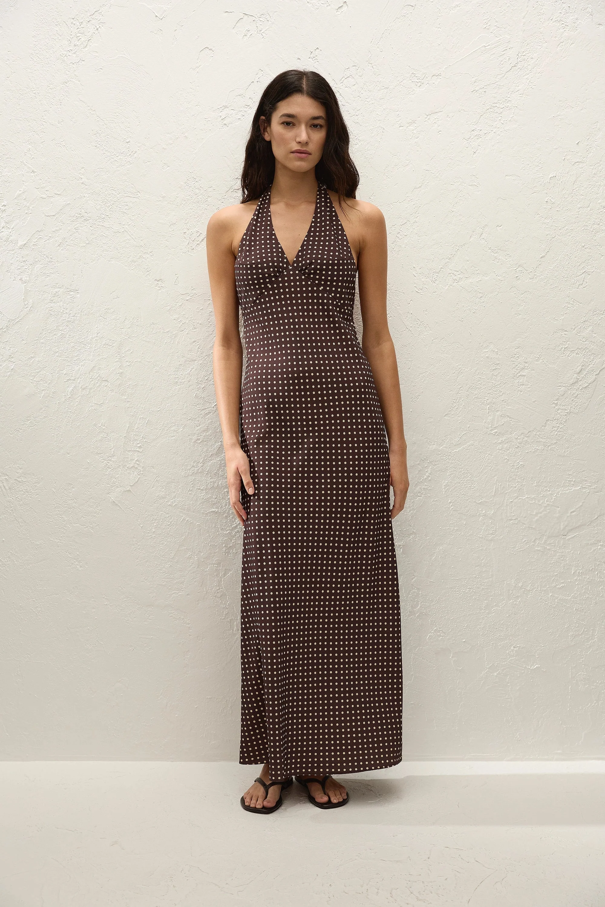Faithfull - Rosa Maxi Dress Polkadot Chocolate Plum