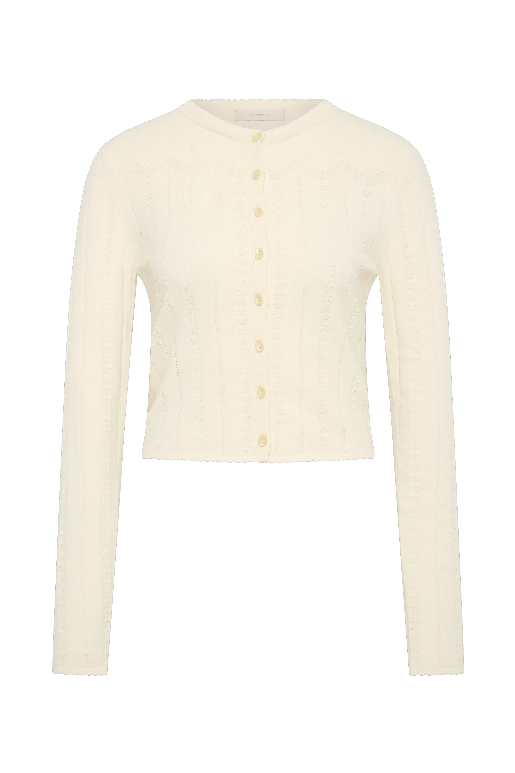 Faithfull - Selly Cardigan Maja Pointelle Vintage White - Image 11
