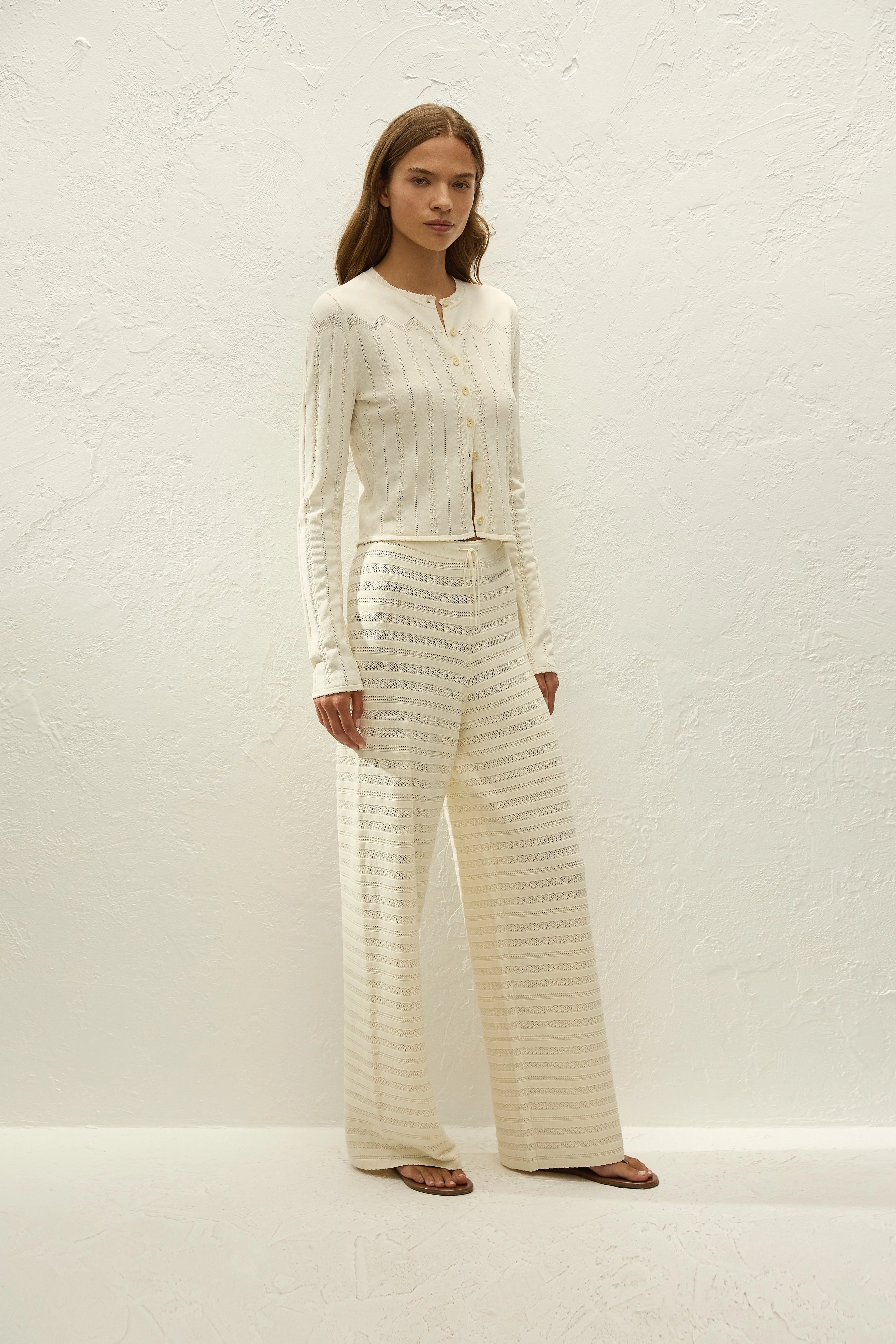 Faithfull - Selly Cardigan Maja Pointelle Vintage White - Image 4