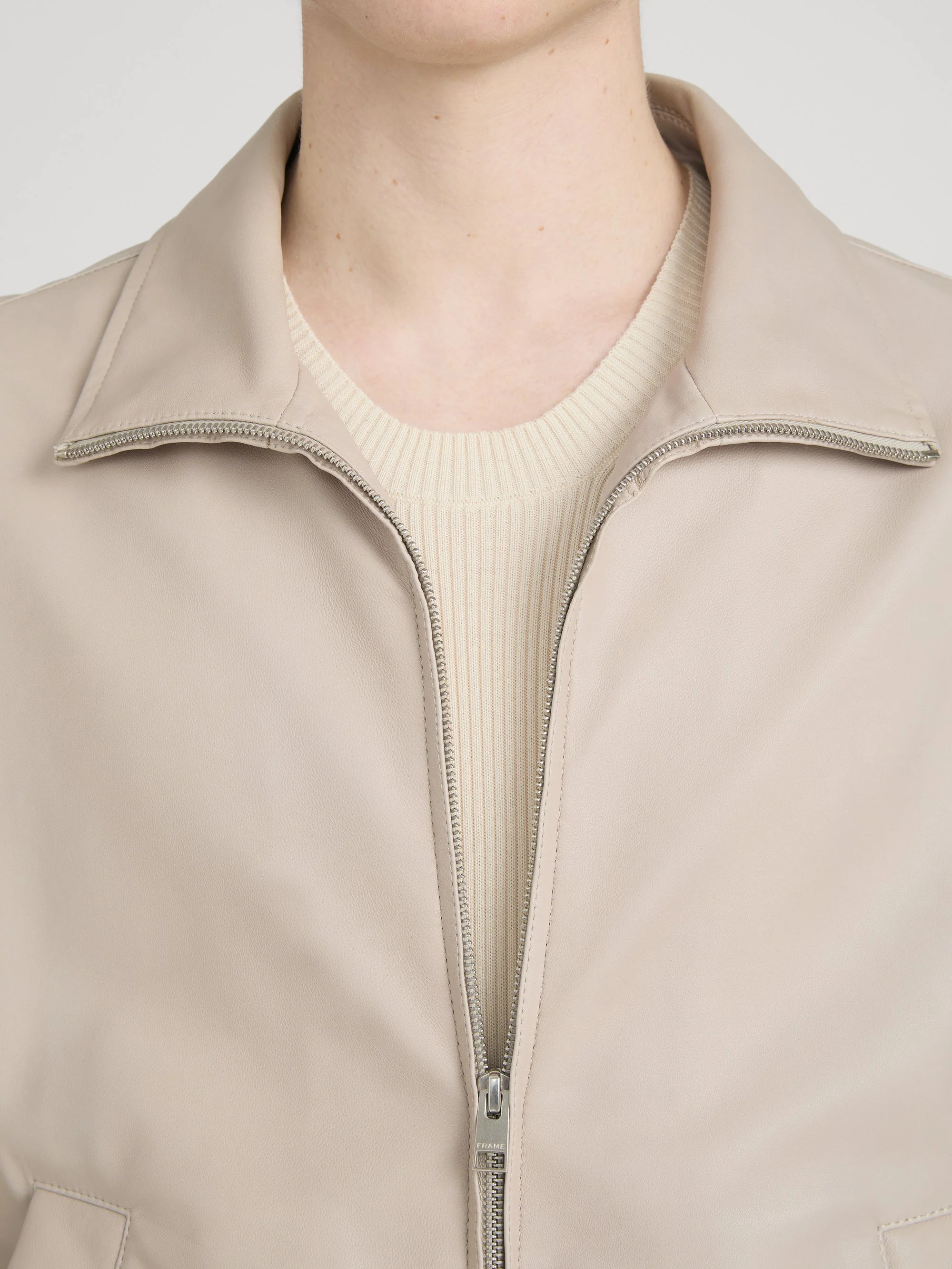 FRAME - Leather Bomber Jacket - Image 4