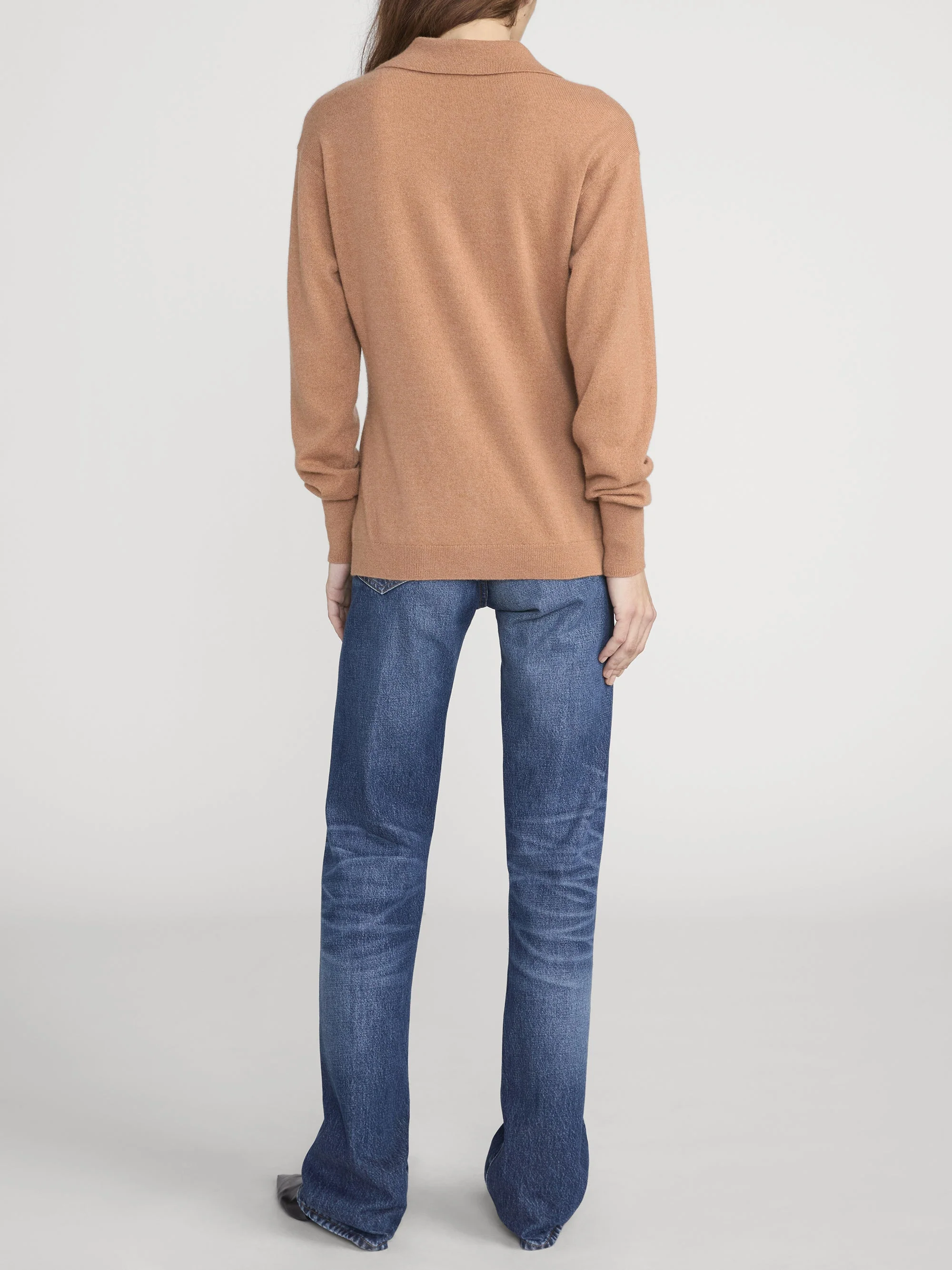 FRAME - The Cashmere Collared Cardi - Light Camel - Image 6