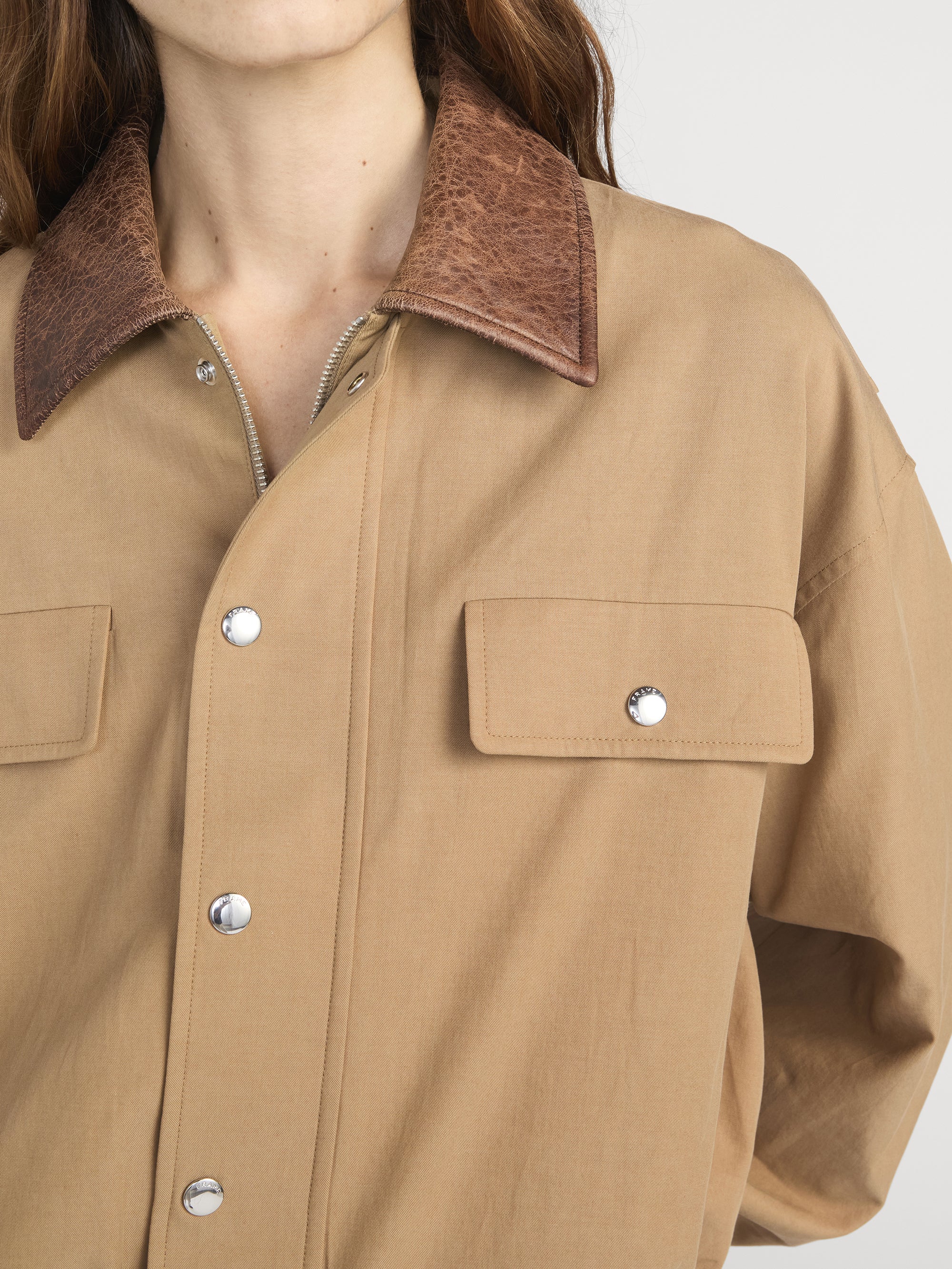 FRAME - The Leather Collar Bubble Jacket - Image 5