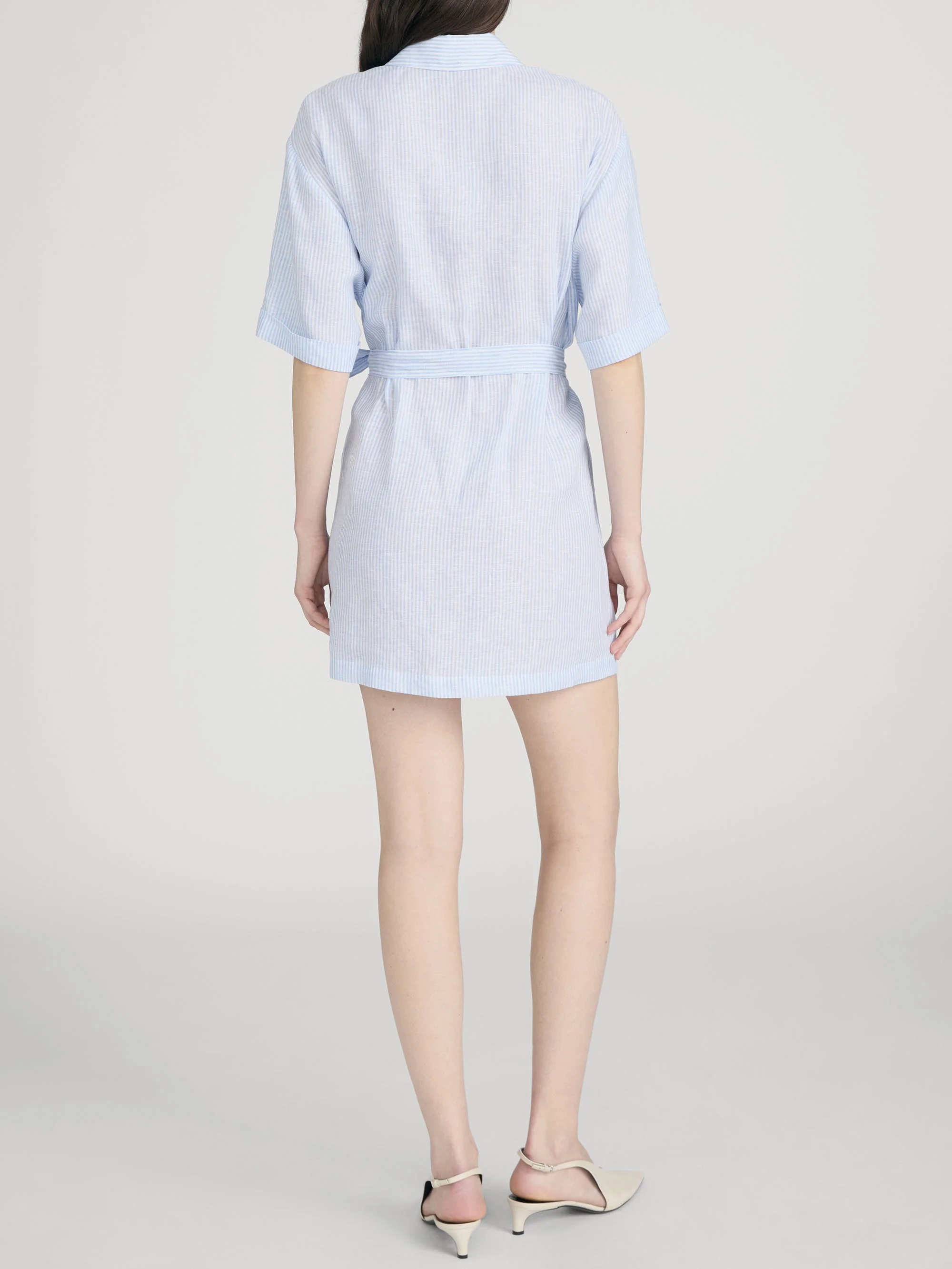 FRAME - The Linen Belted Dress Chambray - Image 5