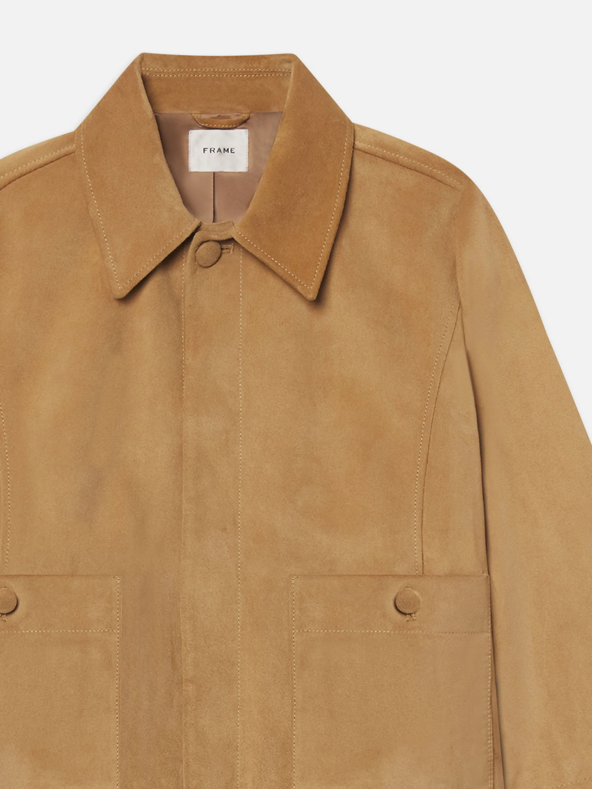 FRAME - The Mini Suede Swing Jacket - Light Camel - Image 2