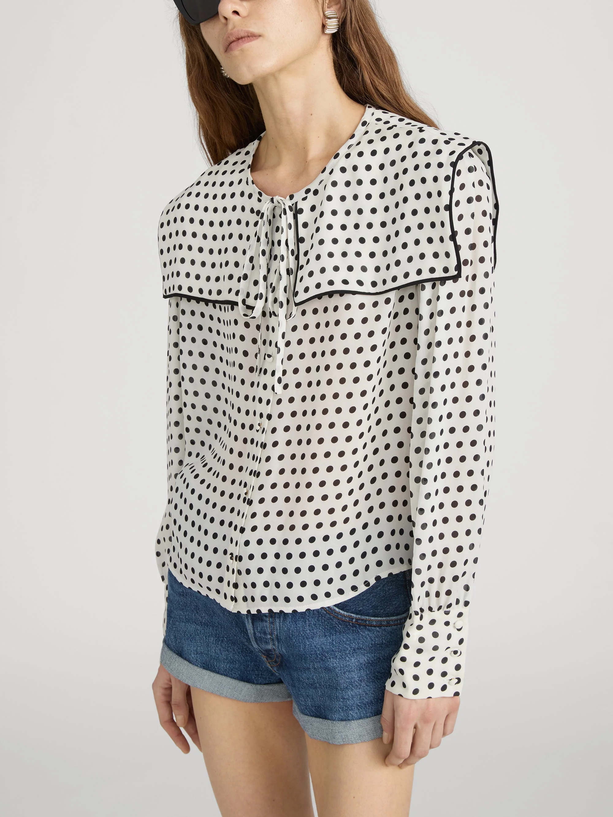 FRAME - The Polka Dot Fleet Blouse - Image 4