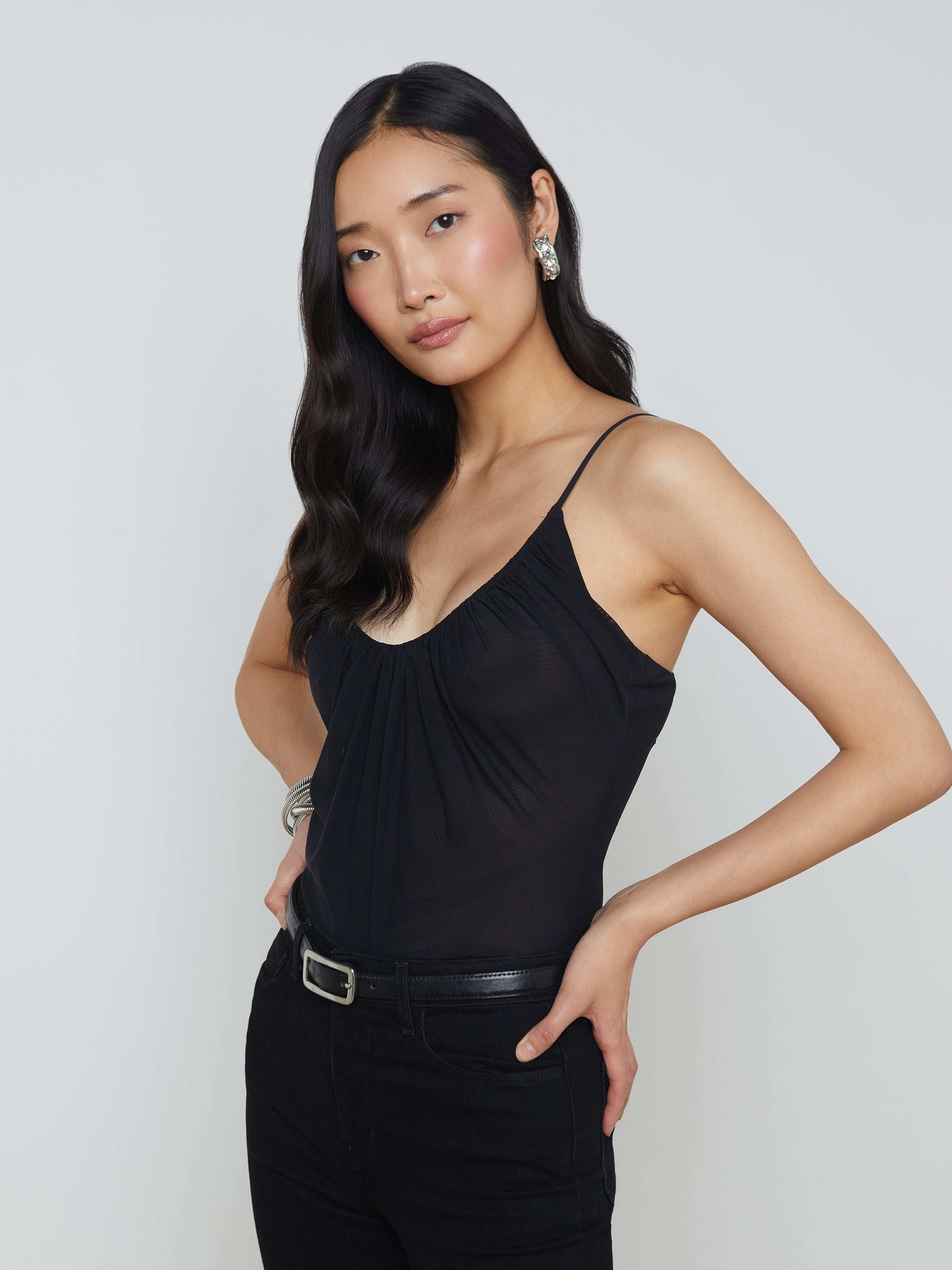 L'AGENCE - Gelina Mesh Bodysuit - Image 4