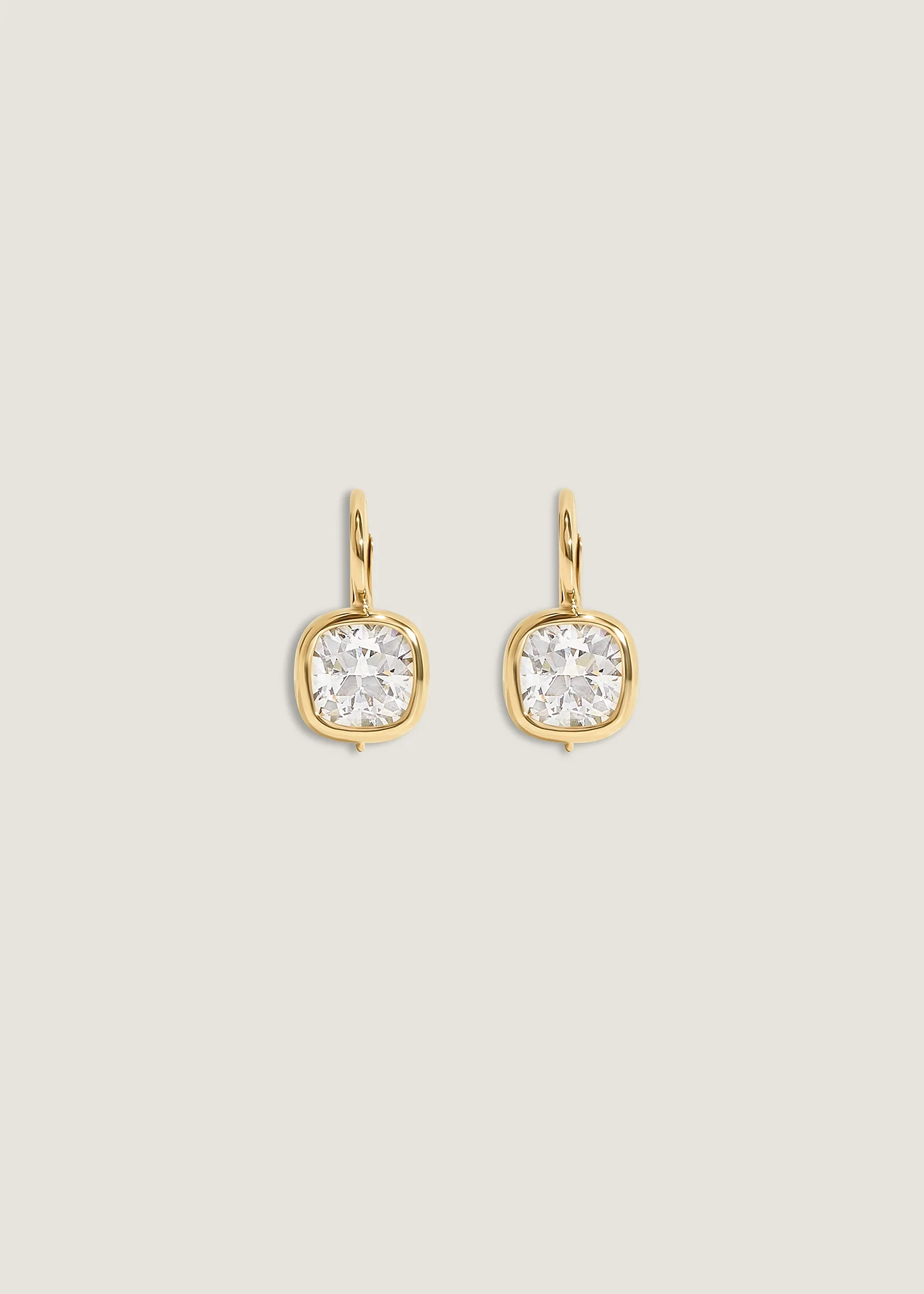 Kinn - Harper 2ctw Cushion Cut Drop Earrings Yellow Gold