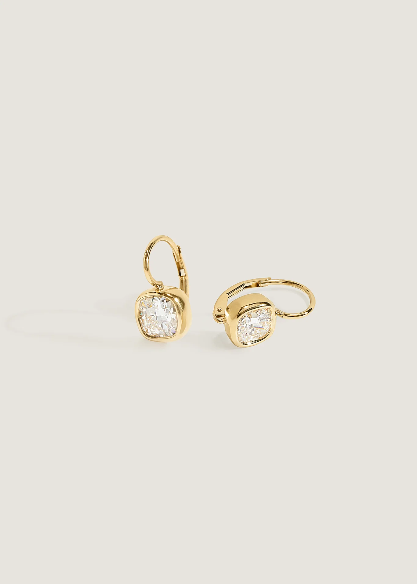 Kinn - Harper 2ctw Cushion Cut Drop Earrings Yellow Gold - Image 6