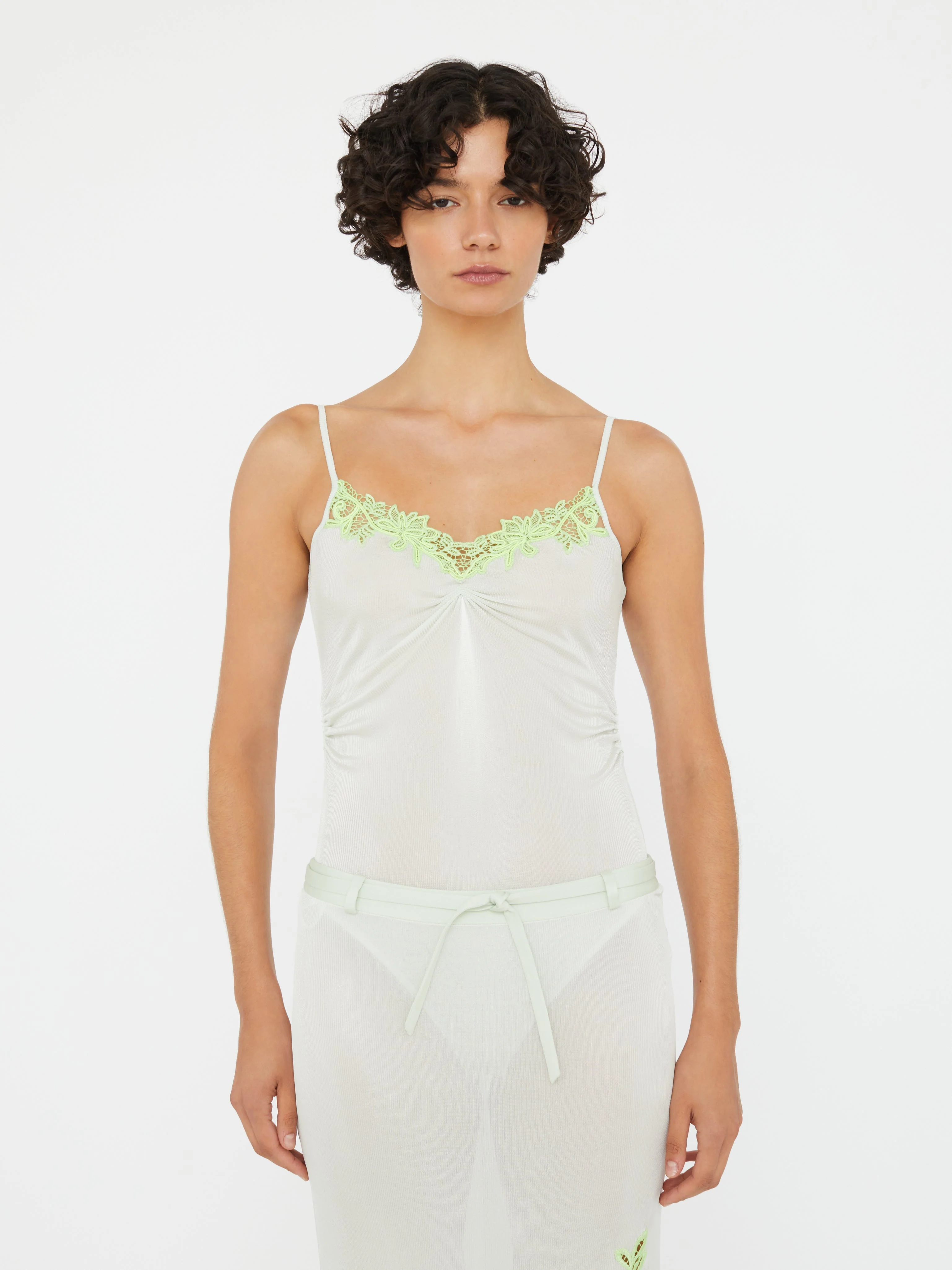 Christopher Esber - Hibiscus Embroidered Rib Bodysuit - Image 2
