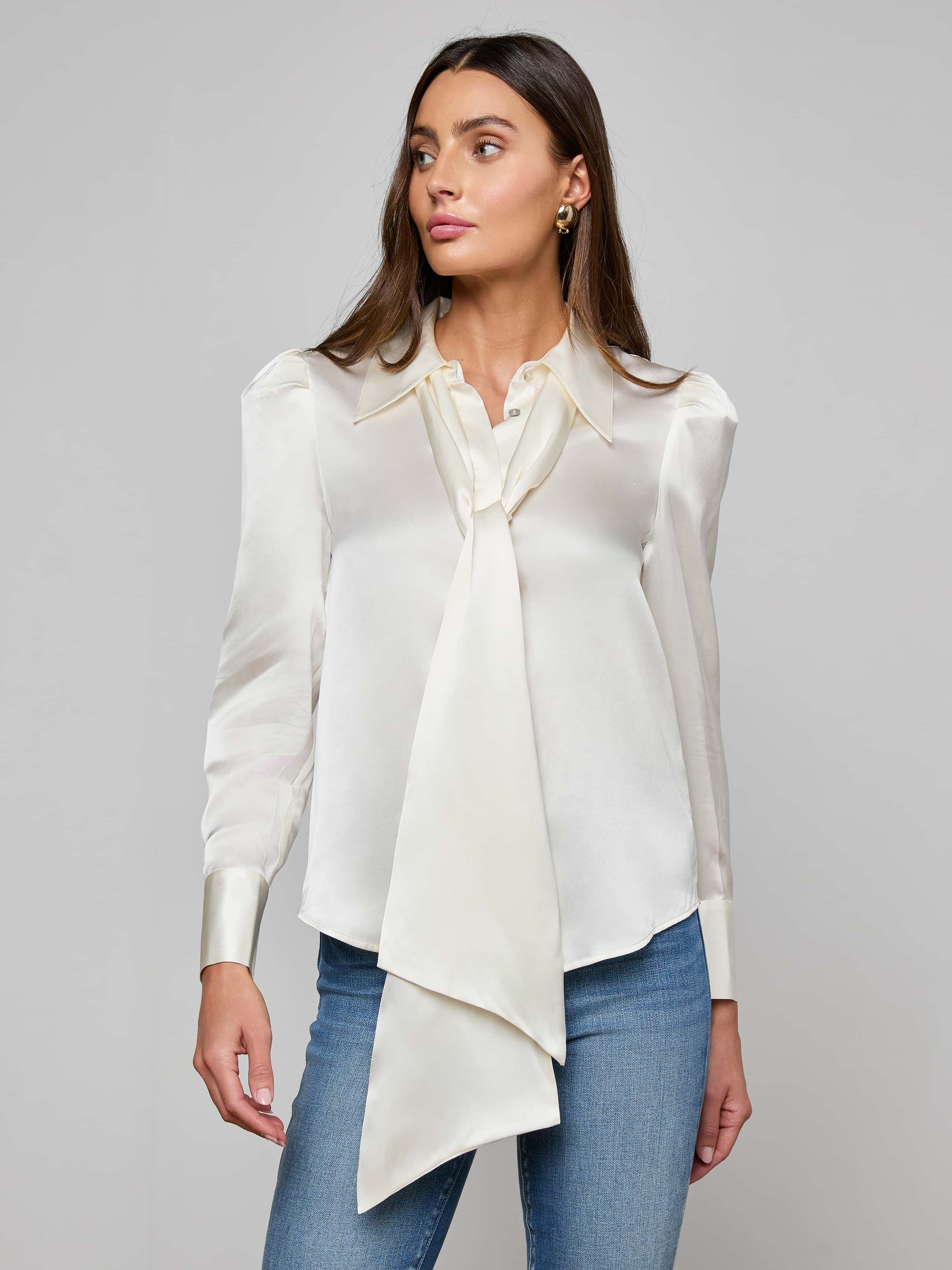 L'AGENCE - Honey Silk Blouse - Image 2