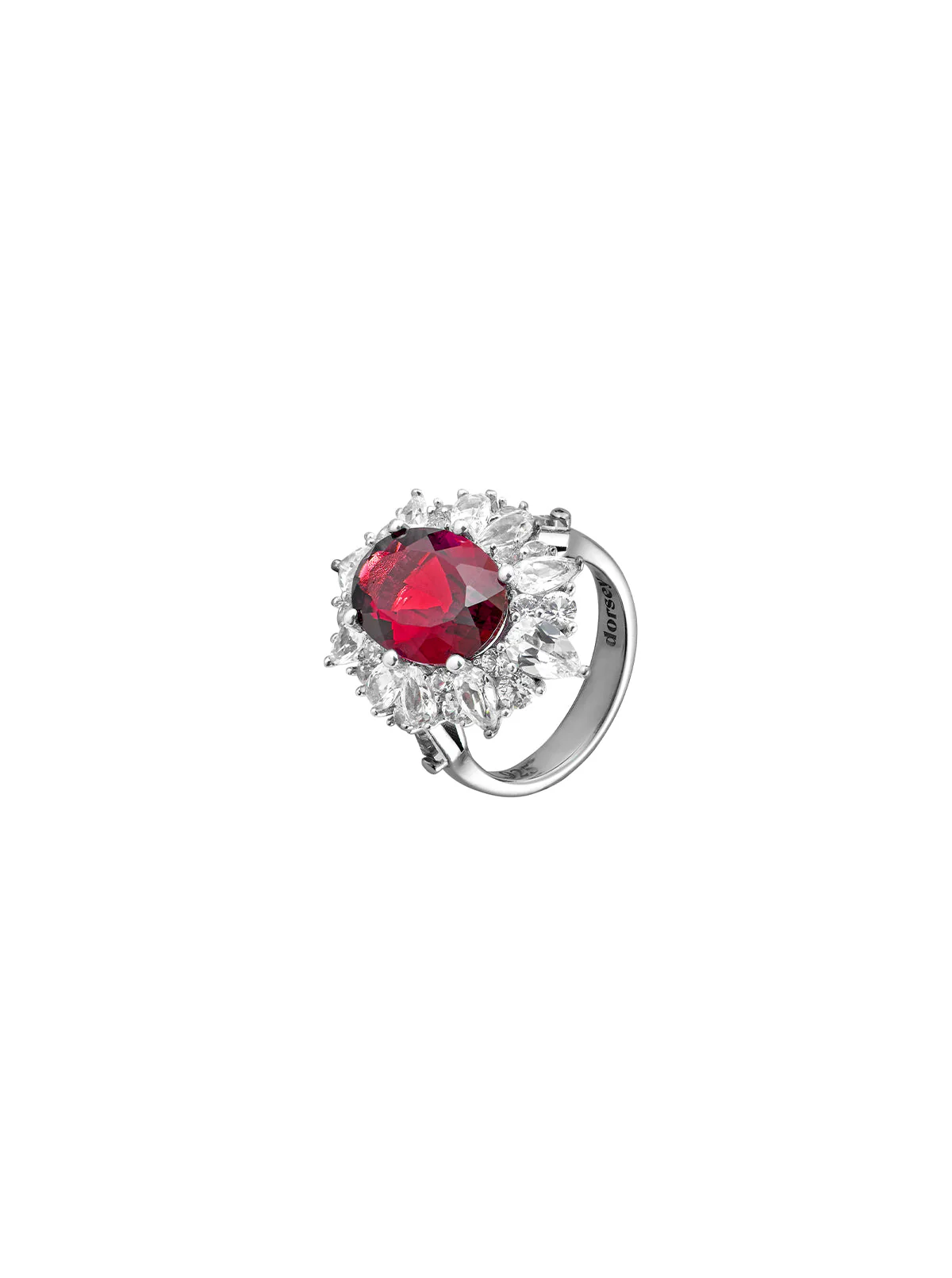 Dorsey - HOUGHTON, LAB RED SAPPHIRE RING, SILVER - Image 2