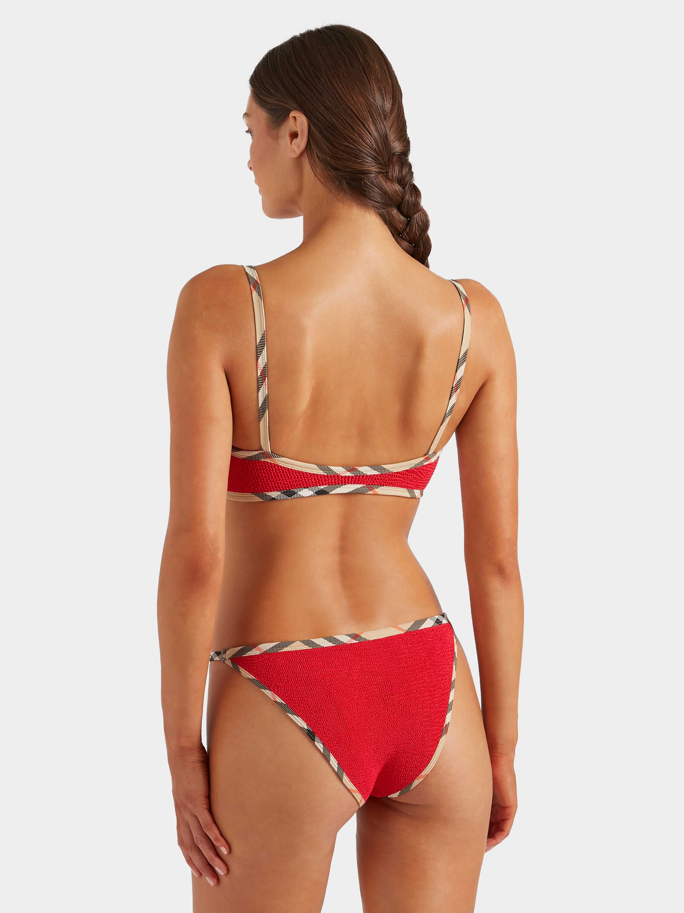 Hunza G x Burberry - Burberry x Hunza G Tyler Bikini - Red/Check - Image 4