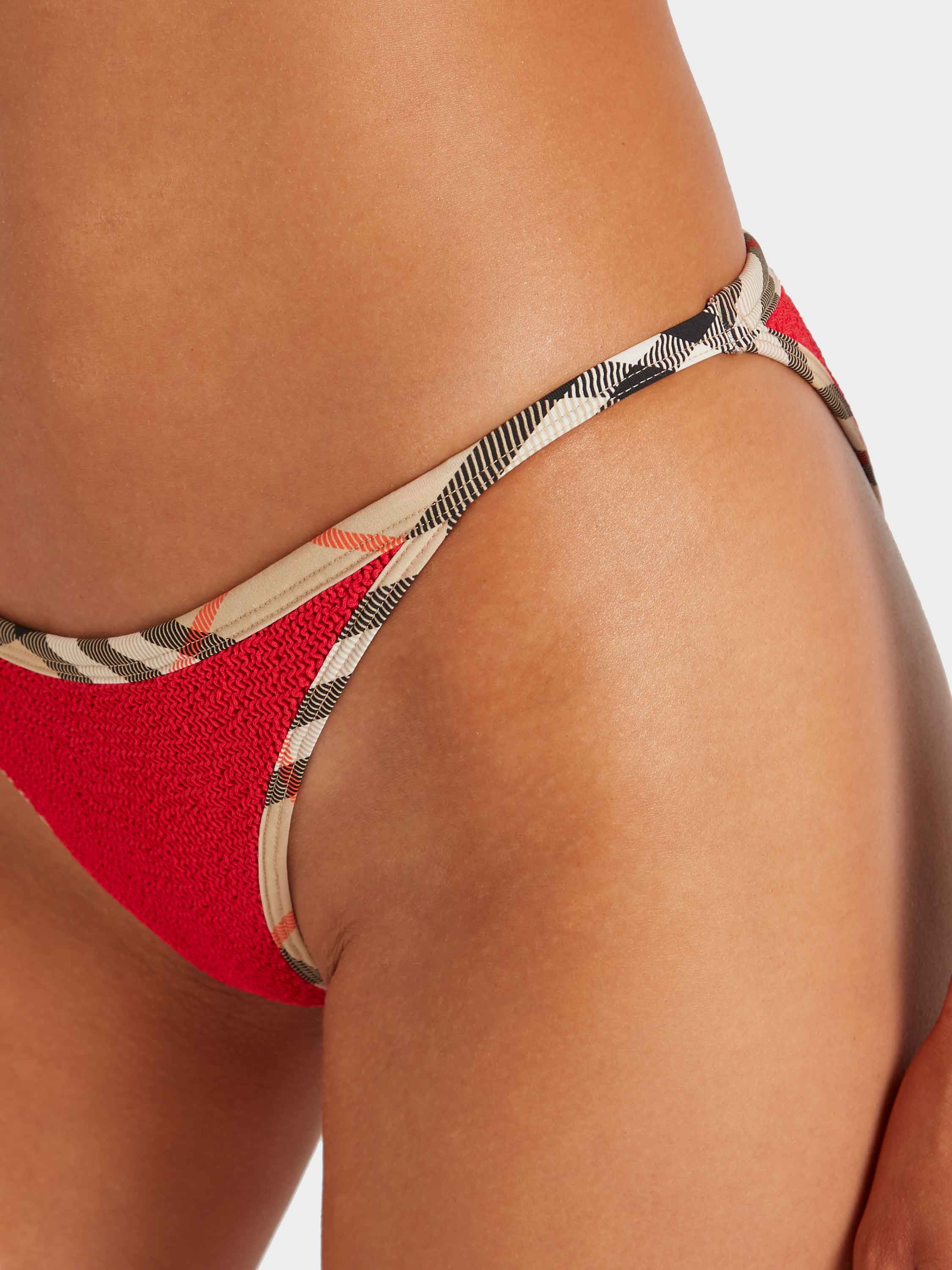 Hunza G x Burberry - Burberry x Hunza G Tyler Bikini - Red/Check - Image 6