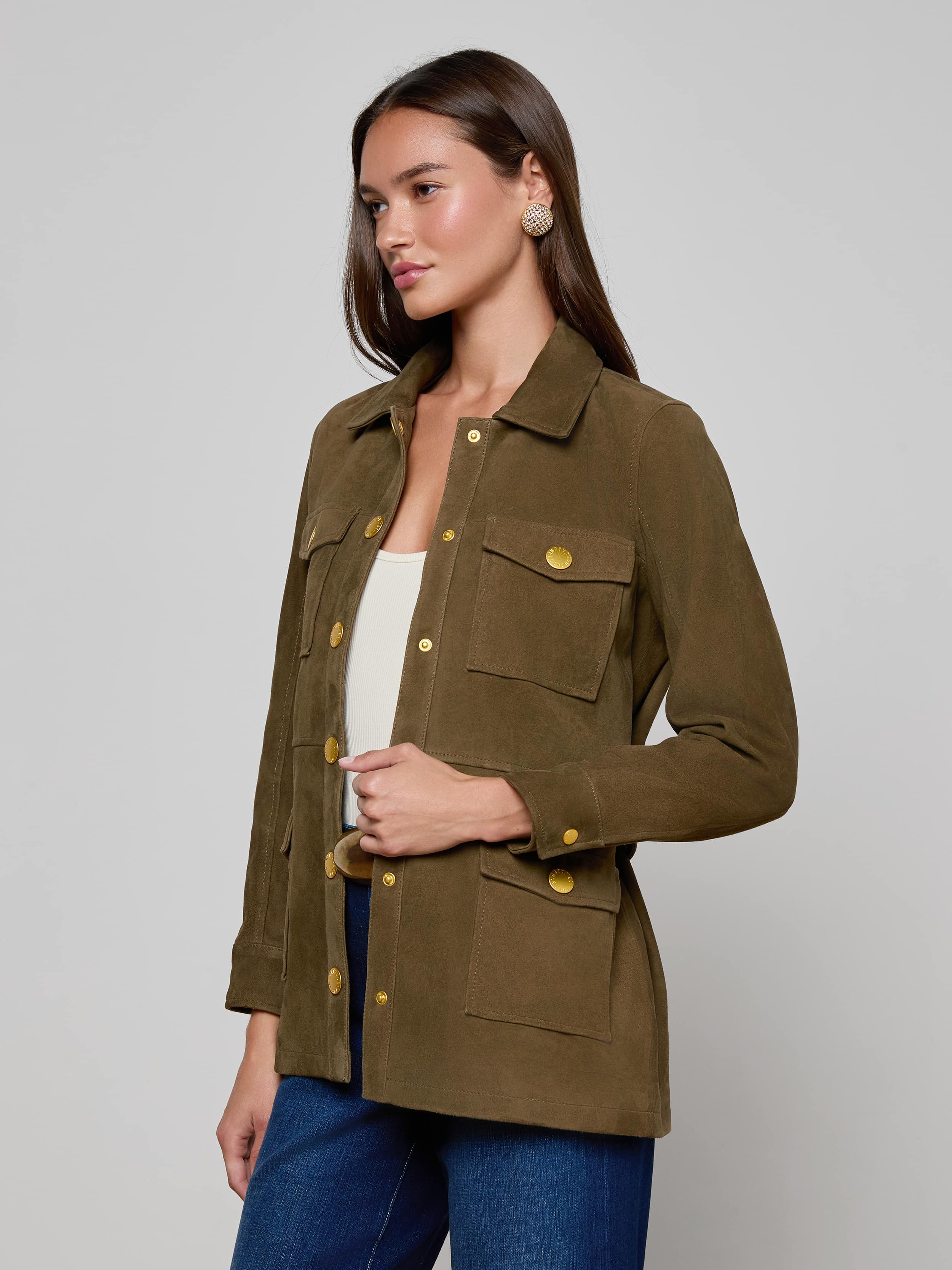 L'AGENCE - Ishani Suede Jacket - Image 2