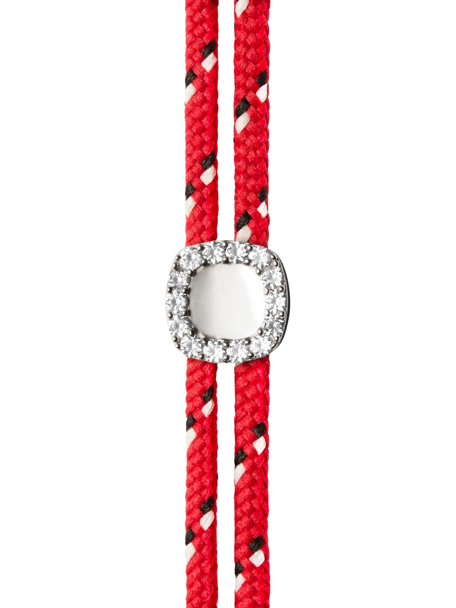 Dorsey - JAMES BEZEL LAB DIAMOND ROUGE PARACORD BRACELET, 14K WHITE GOLD - Image 2