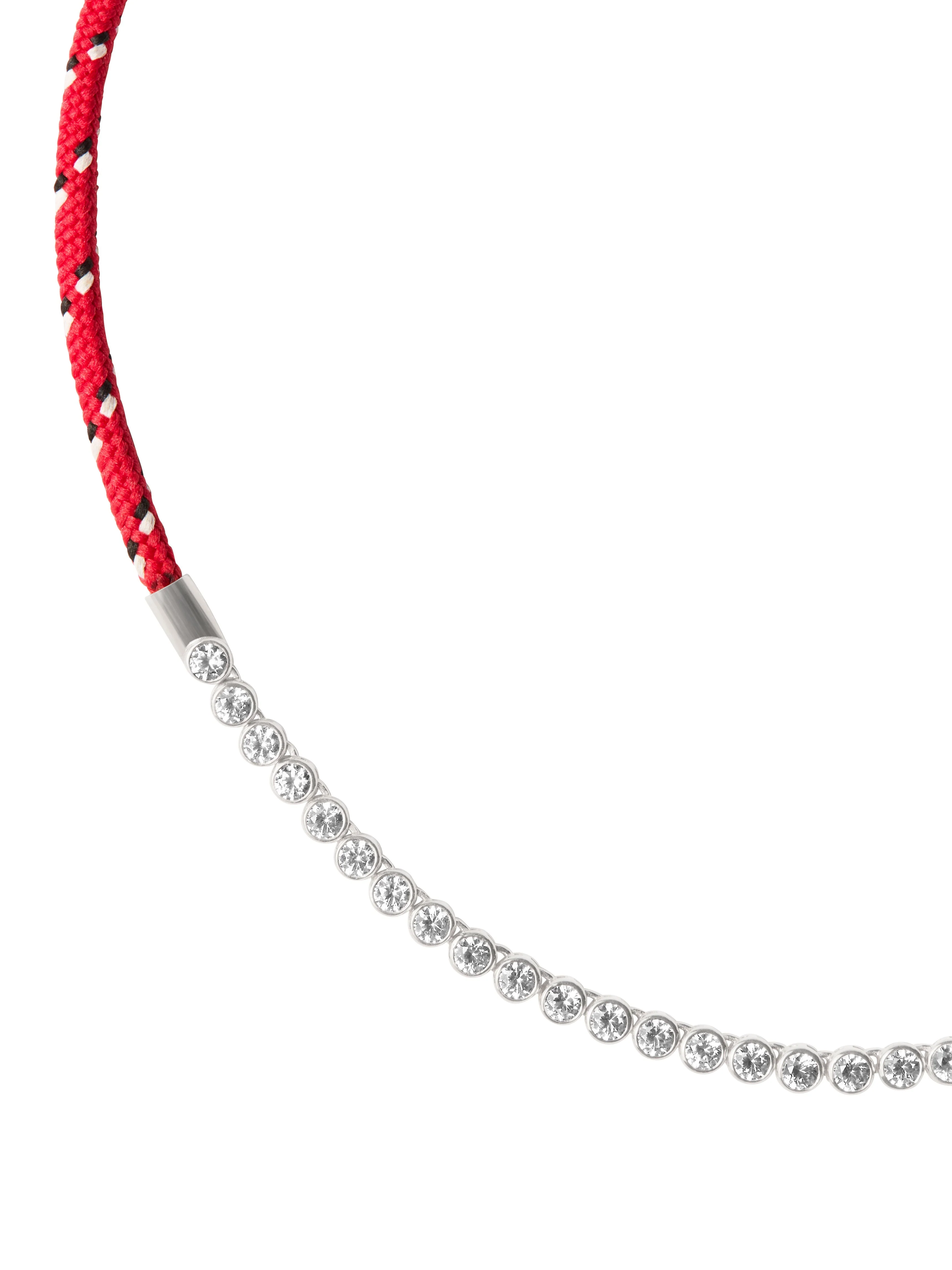 Dorsey - JAMES BEZEL LAB DIAMOND ROUGE PARACORD NECKLACE, 14K WHITE GOLD - Image 2