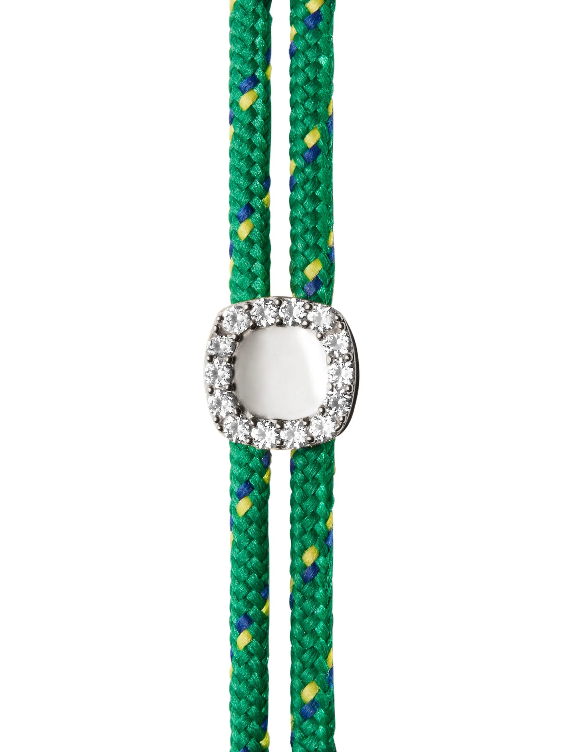Dorsey - JAMES BEZEL LAB DIAMOND VERT PARACORD BRACELET, 14K WHITE GOLD - Image 2