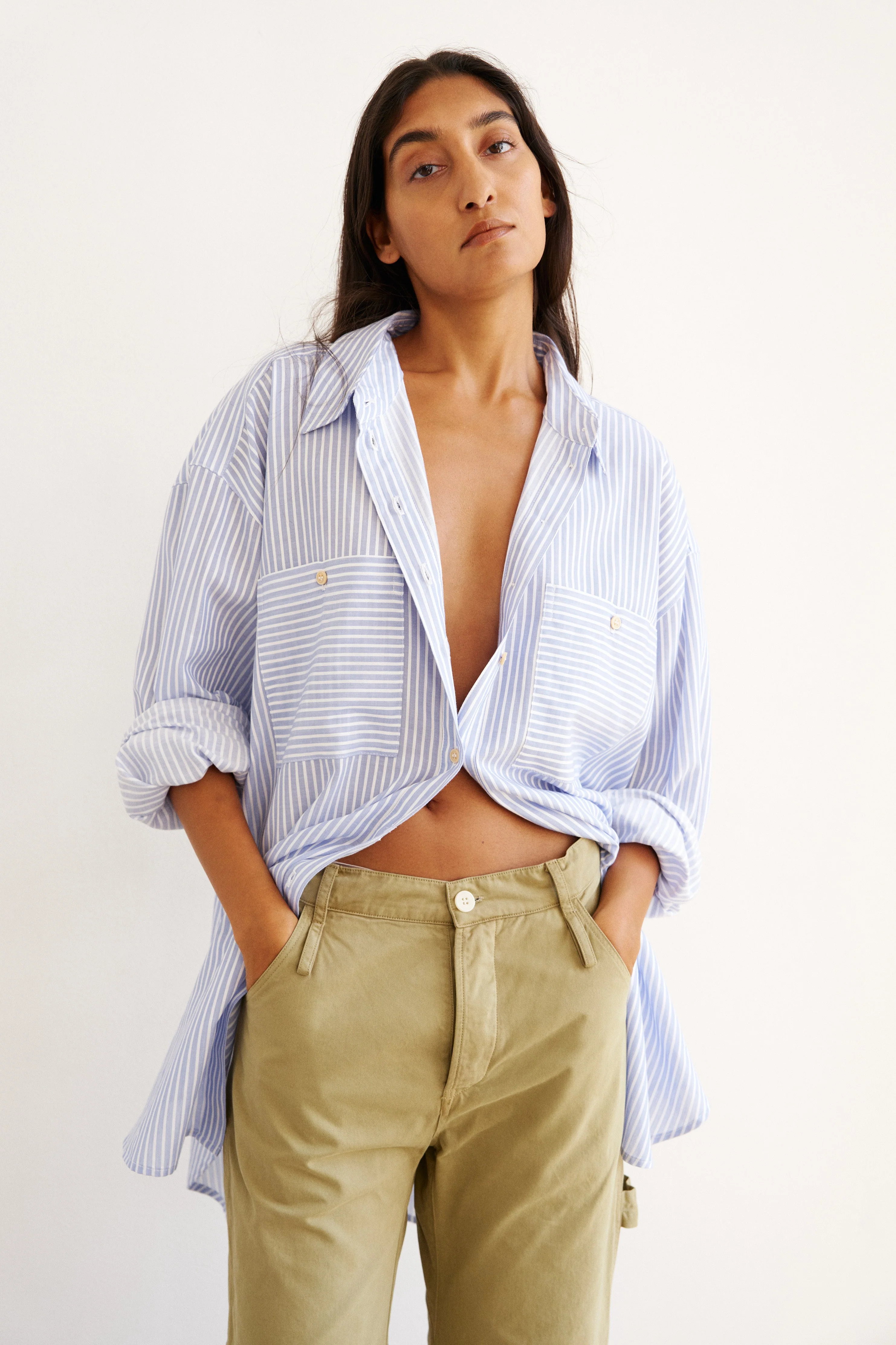 Jamie Haller - The Artist Shirt in Baby Blue Stripe - Image 4