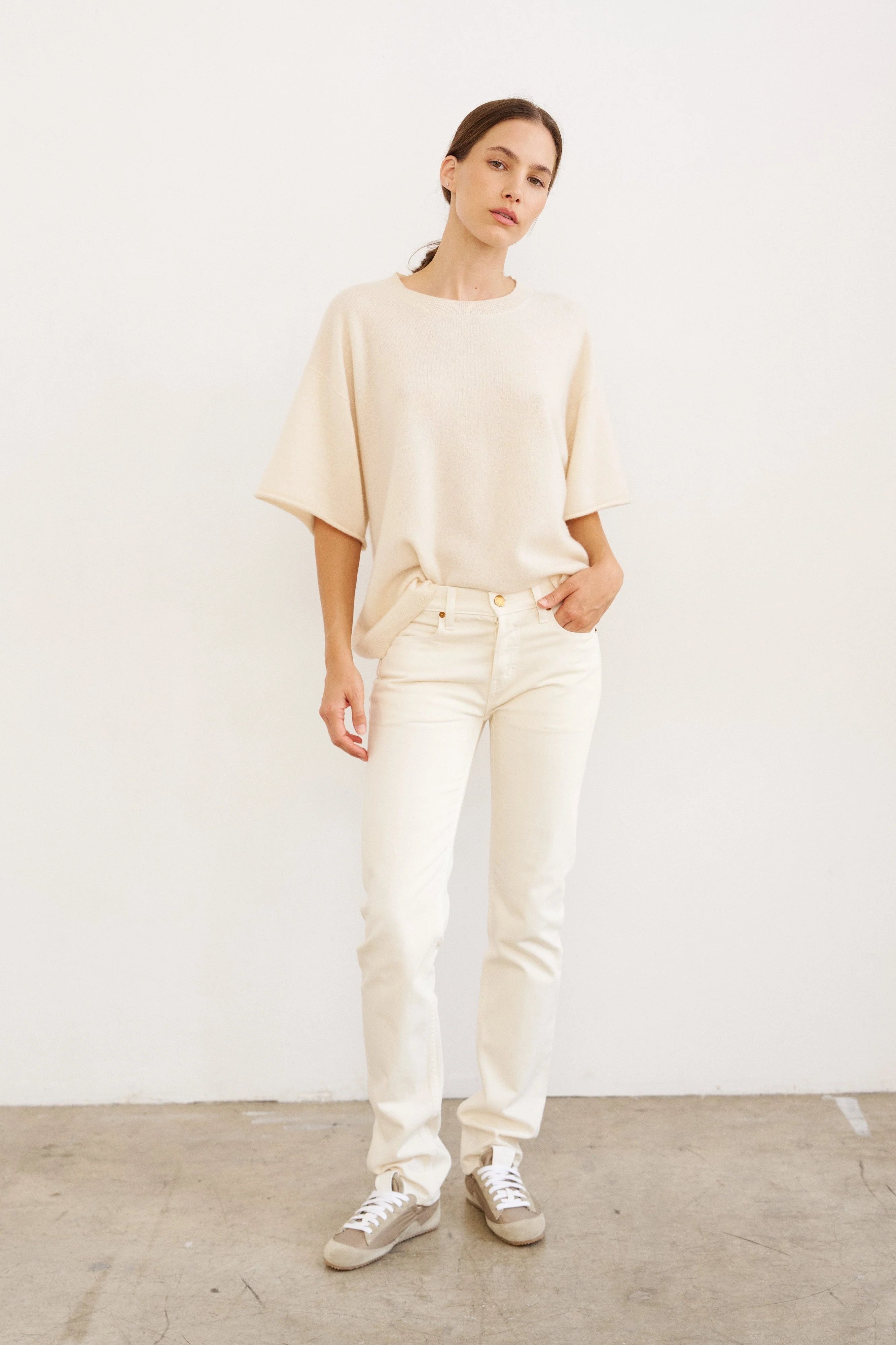 Jamie Haller - The Cashmere Tee in Creme - Image 3
