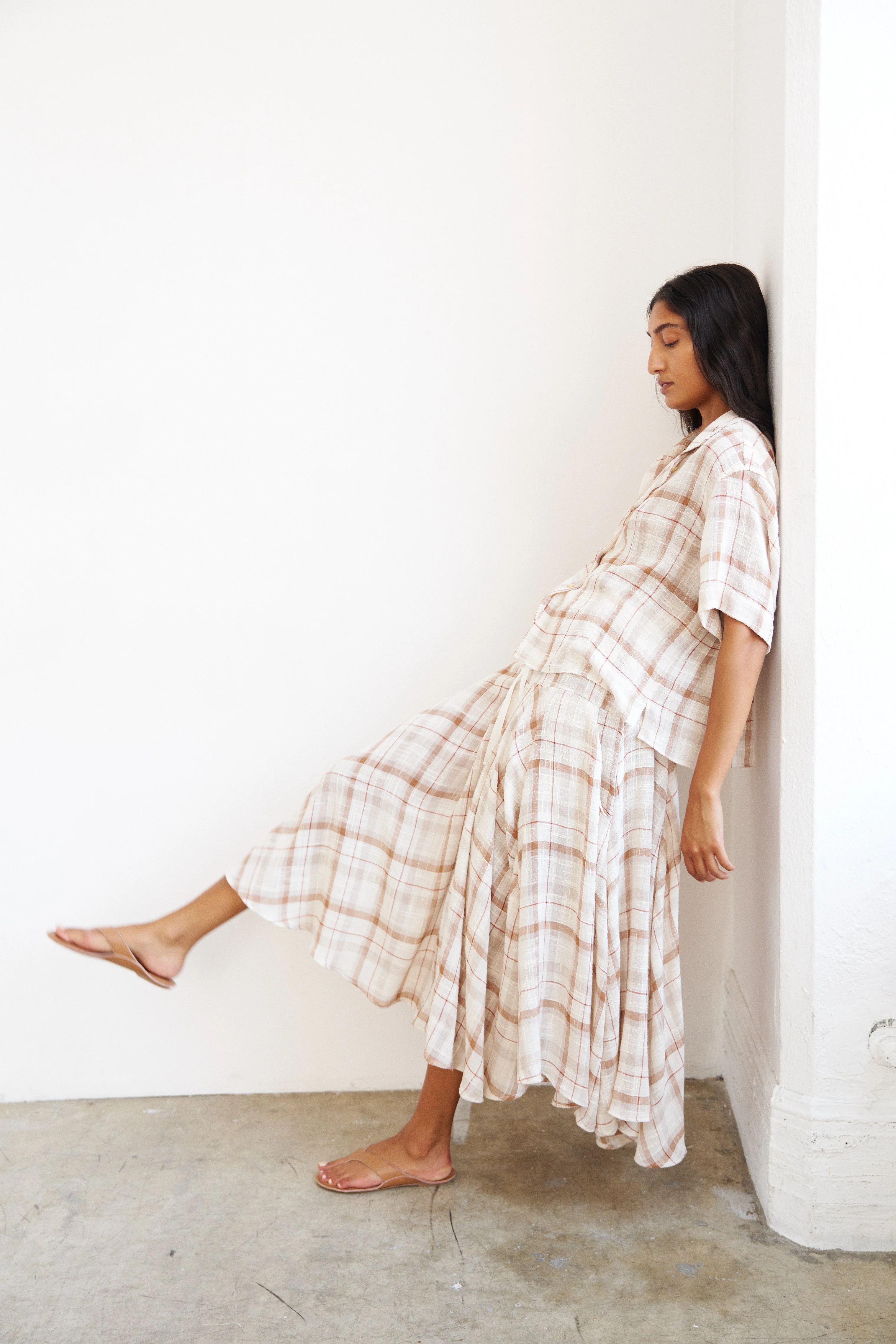 Jamie Haller - The Italian Summer Skirt in Natural Plaid