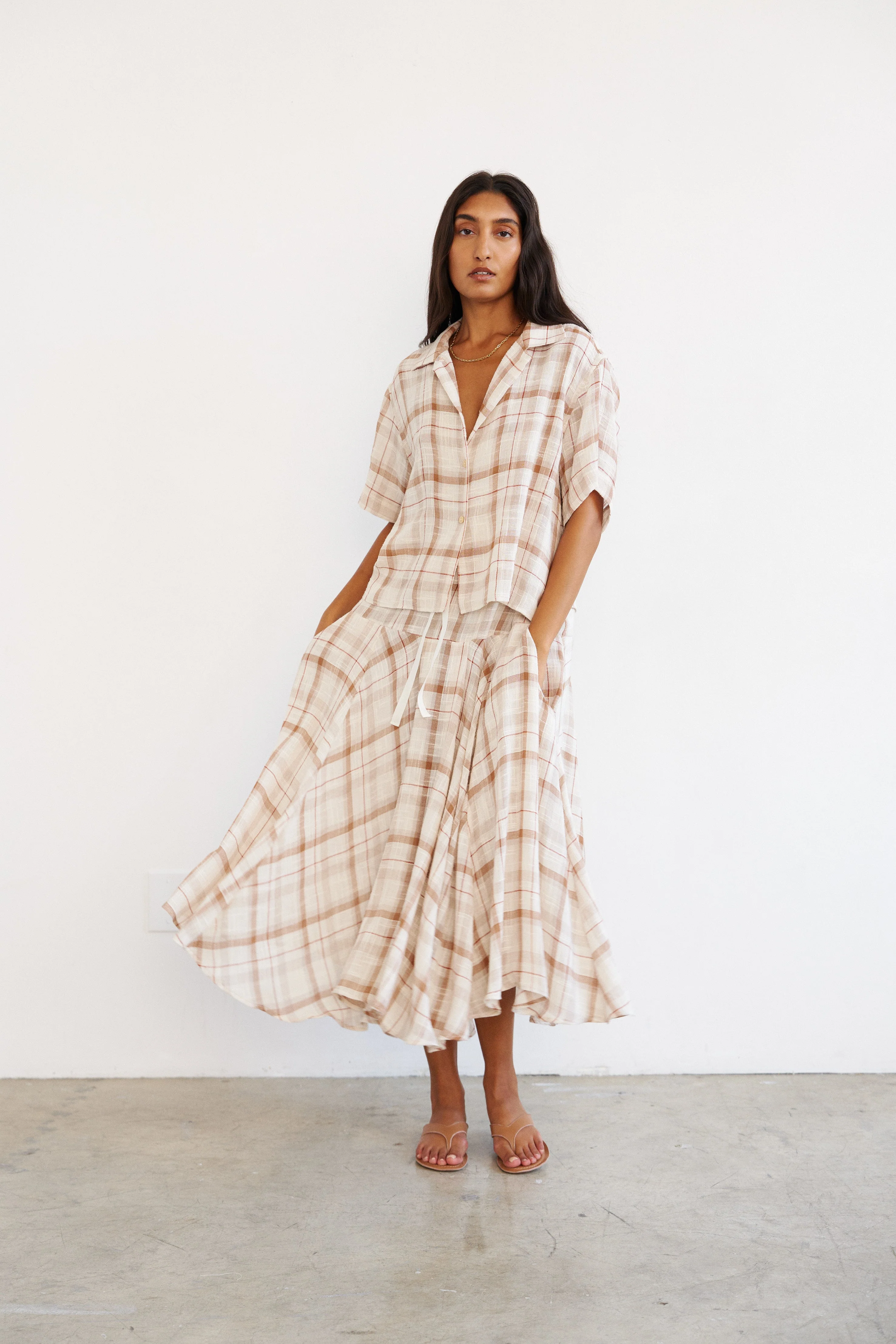 Jamie Haller - The Italian Summer Skirt in Natural Plaid - Image 2