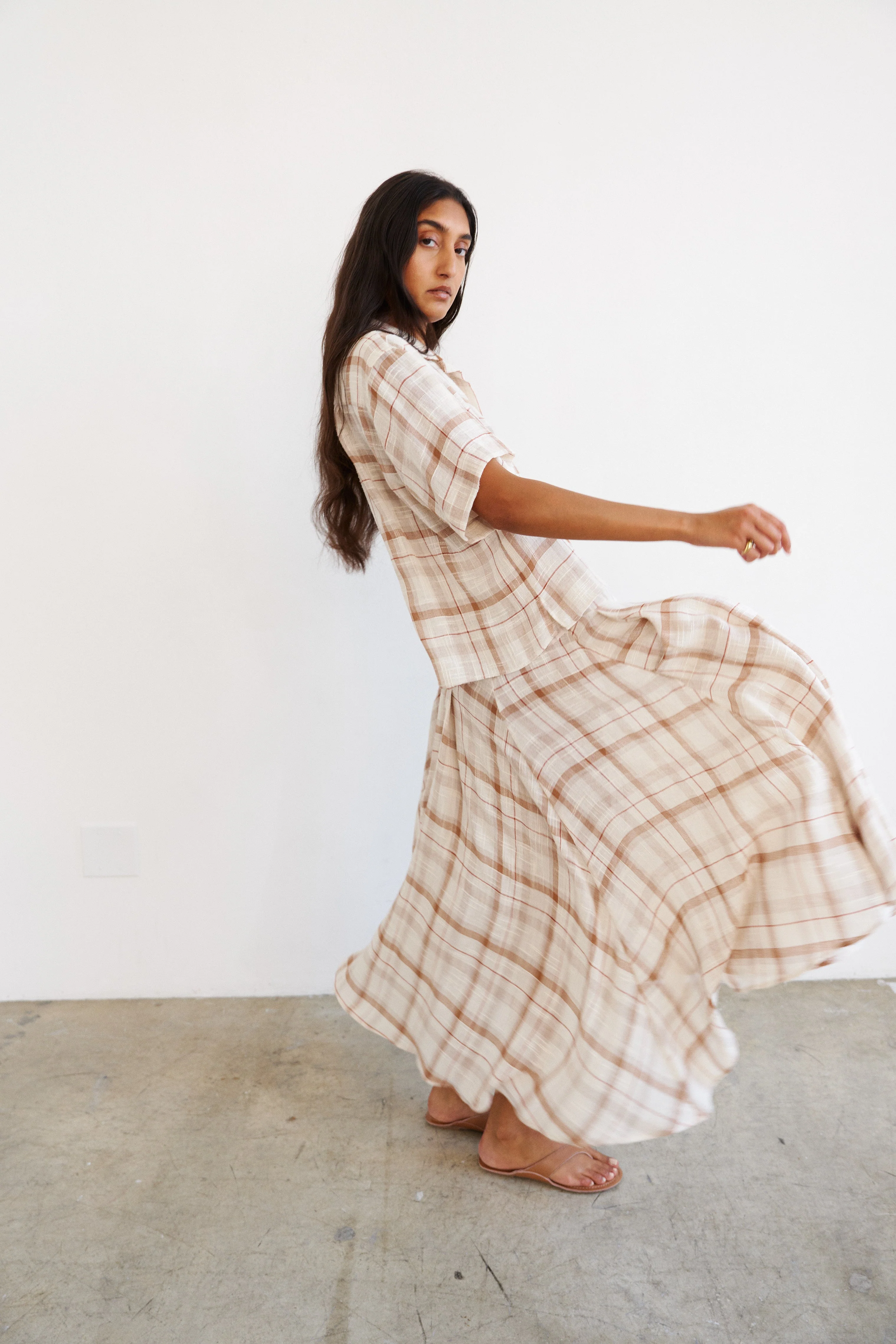 Jamie Haller - The Italian Summer Skirt in Natural Plaid - Image 5