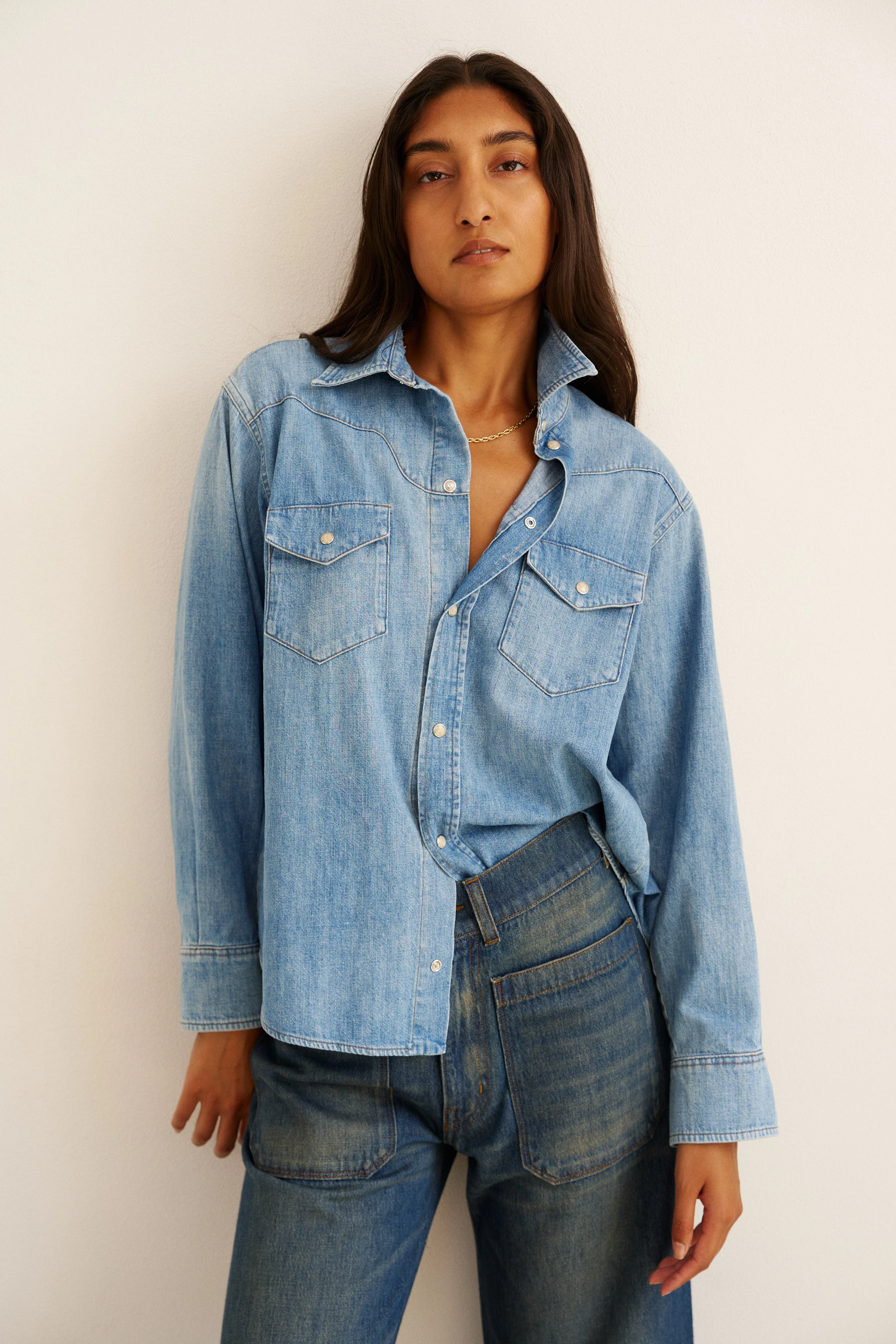 Jamie Haller - The Loretta Western Shirt in Timeworn Indigo