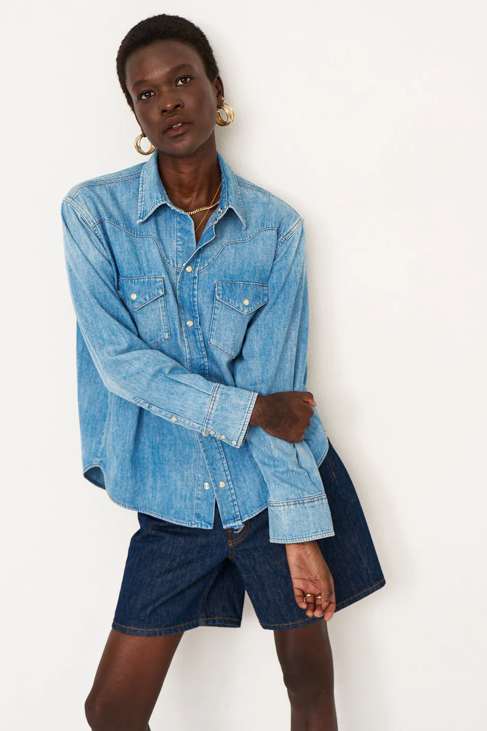 Jamie Haller - The Loretta Western Shirt in Timeworn Indigo - Image 2
