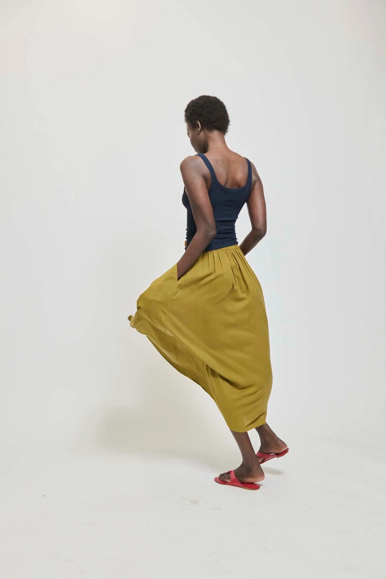 Jamie Haller - The Midi Swing Skirt in Avo - Image 2