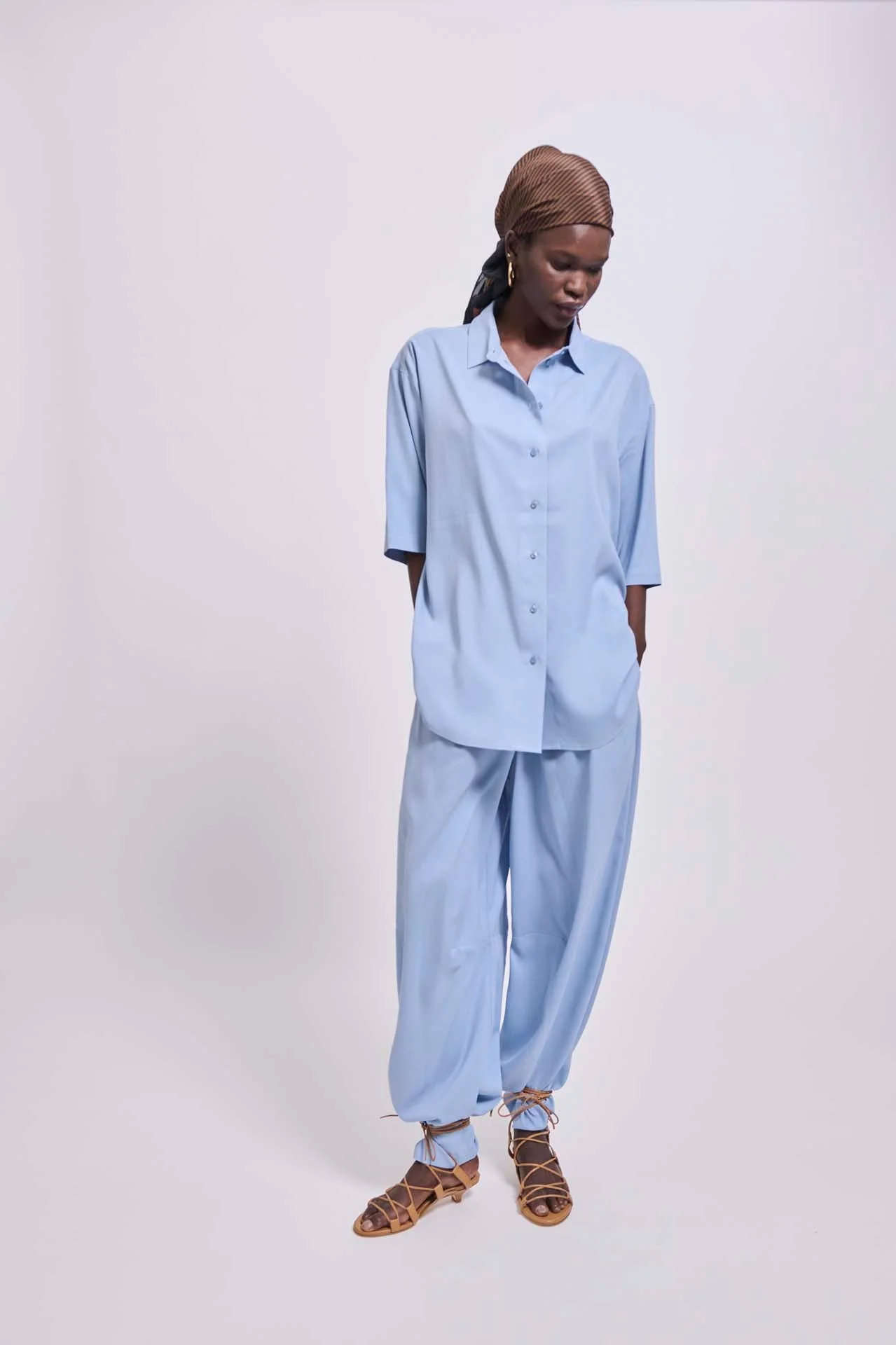 Jamie Haller - The Silk Arc Pant in Sky Blue - Image 6