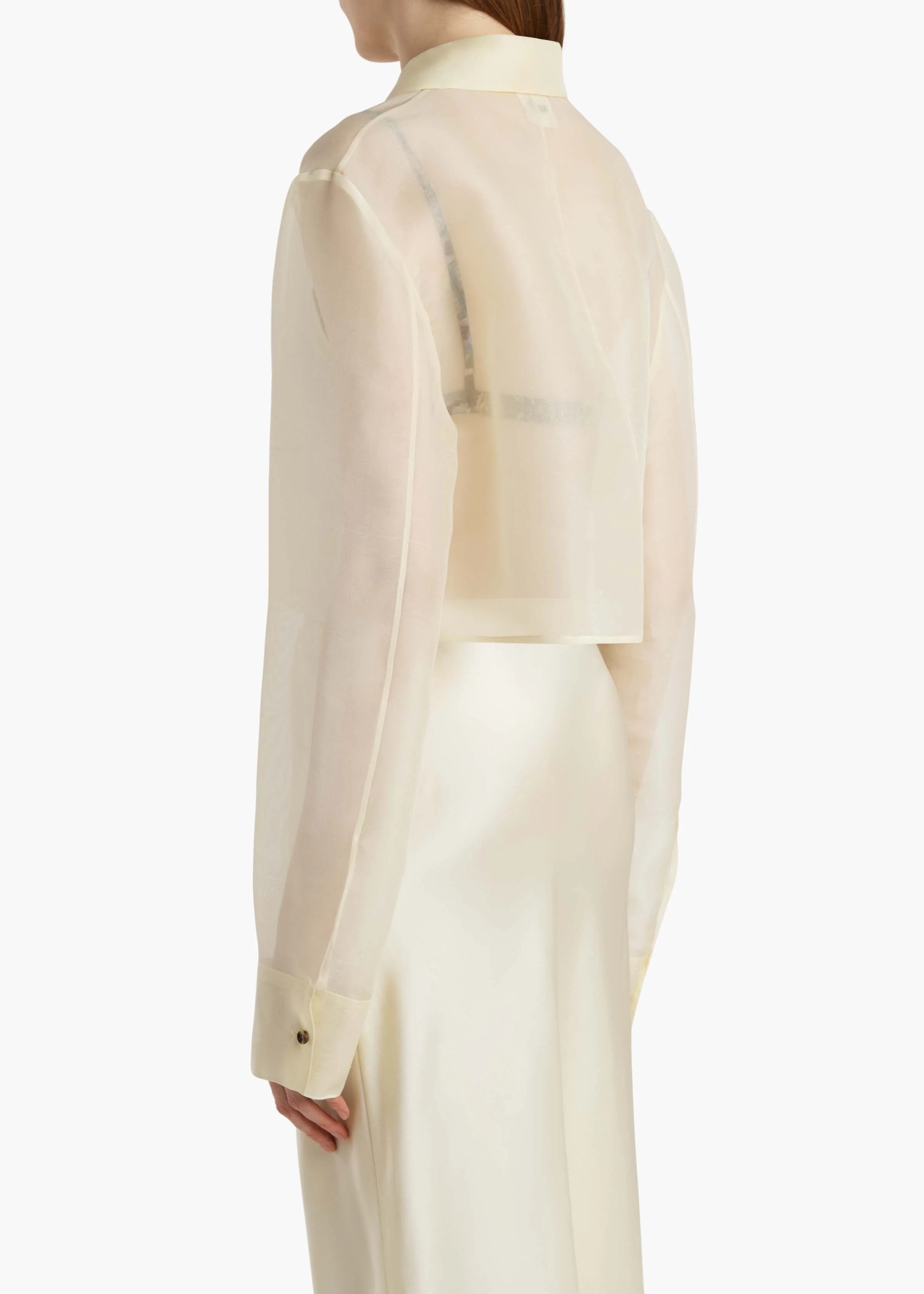 Khaite - Jasen Top in Pale Yellow Organza - Image 20
