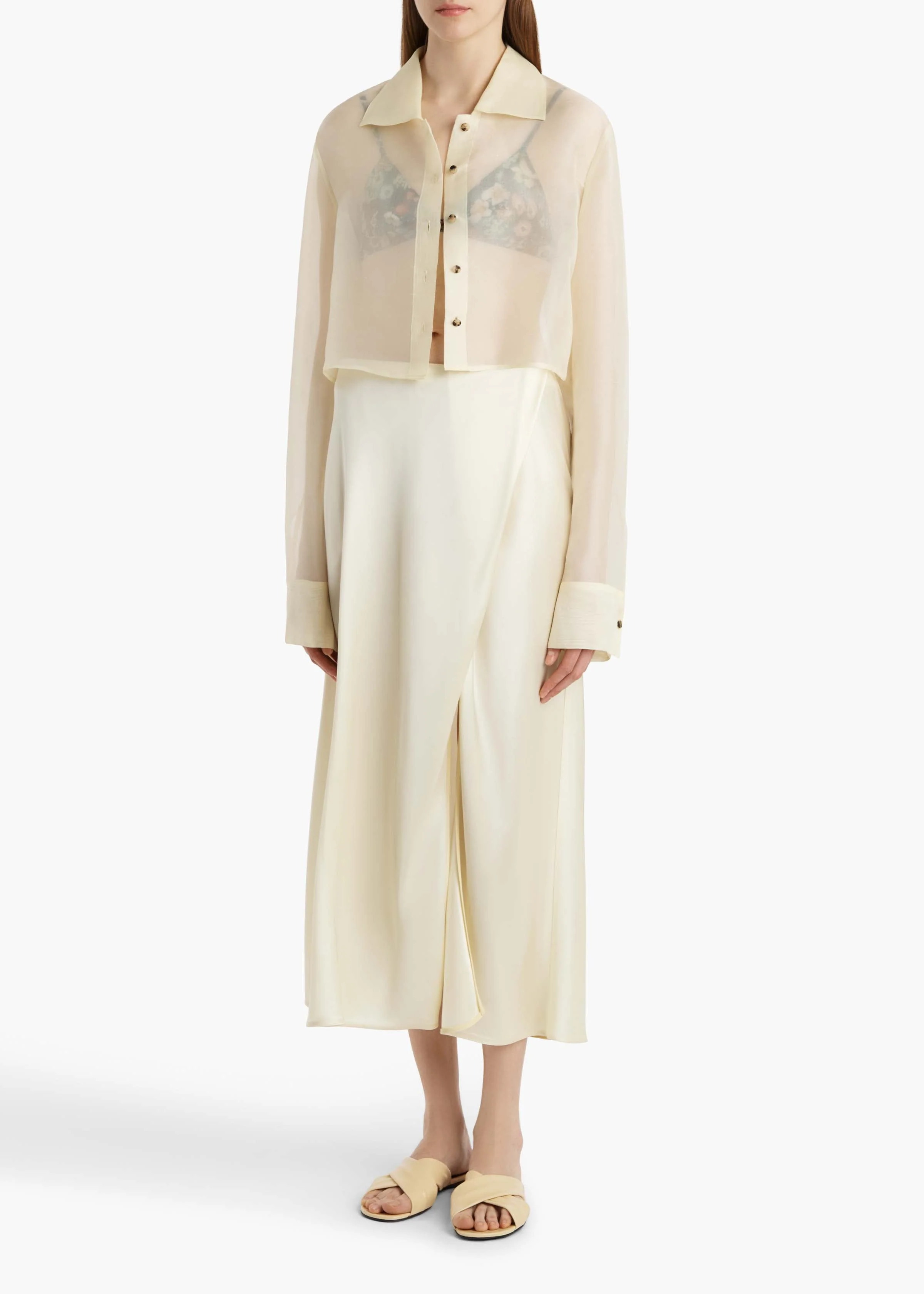Khaite - Jasen Top in Pale Yellow Organza - Image 8