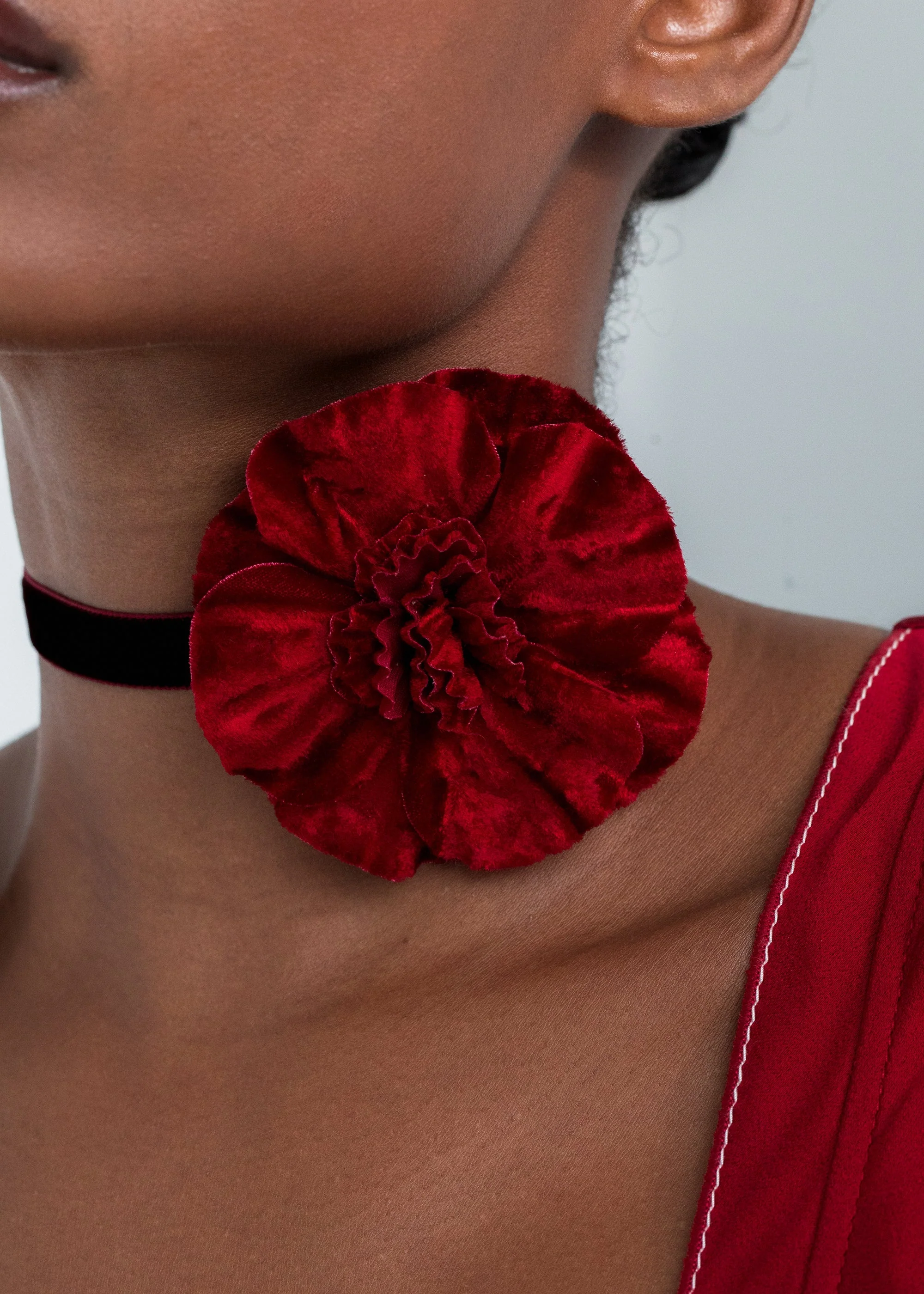 Jennifer Behr - Velvet Posy Ribbon Tie - Image 3