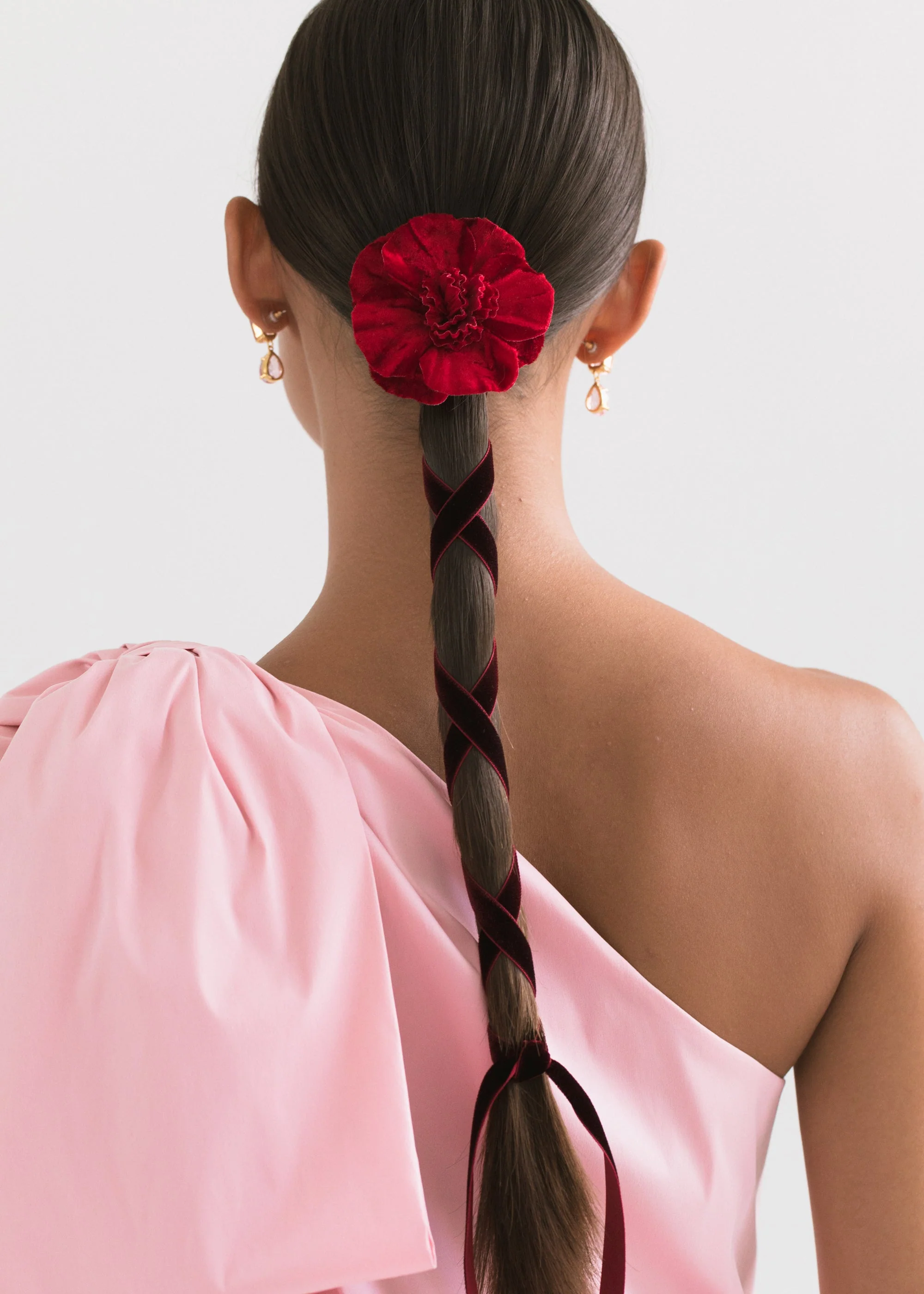 Jennifer Behr - Velvet Posy Ribbon Tie - Image 4