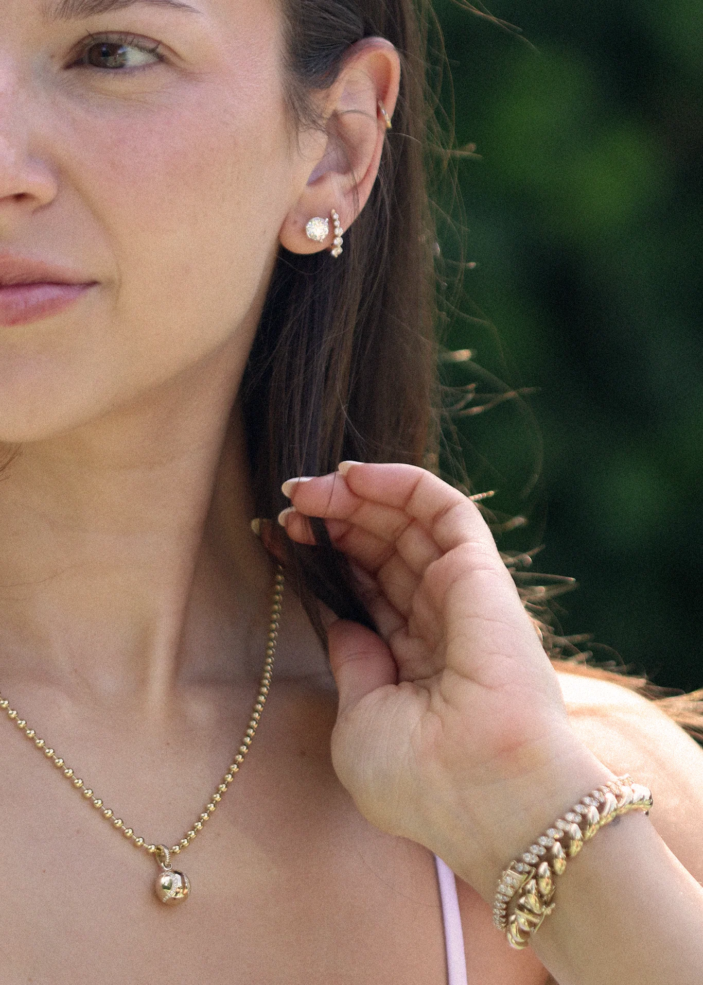 Kinn - June Round Stud Earrings Diamond - Image 6